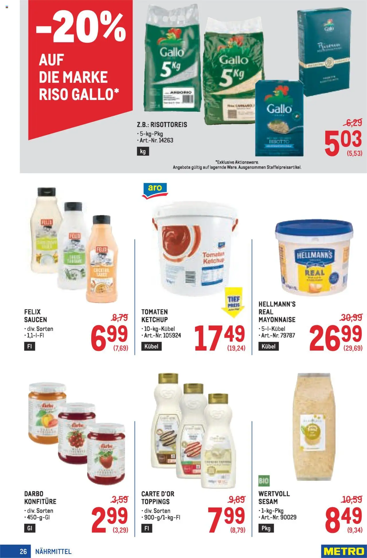 Metro Angebote Profi gültig ab 07.08.2025 | Seite: 26 | Produkte: Ketchup, Mayonnaise, Tomaten