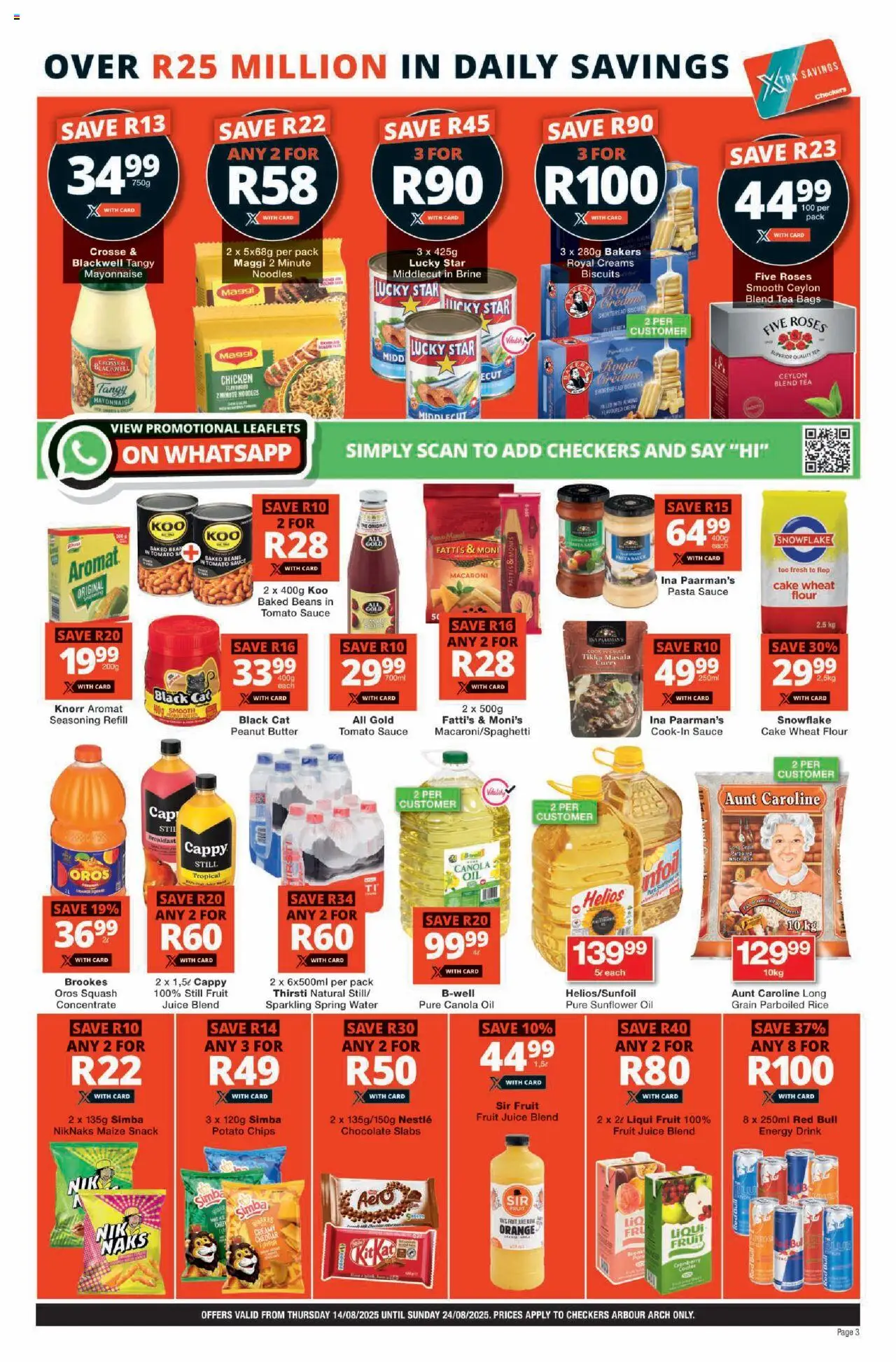 Checkers KwaZulu-Natal - Arbour Arch Store Opening │ valid from 14.08.2025 | Page: 3 | Products: Arch, Squash, Juice, Seasoning
