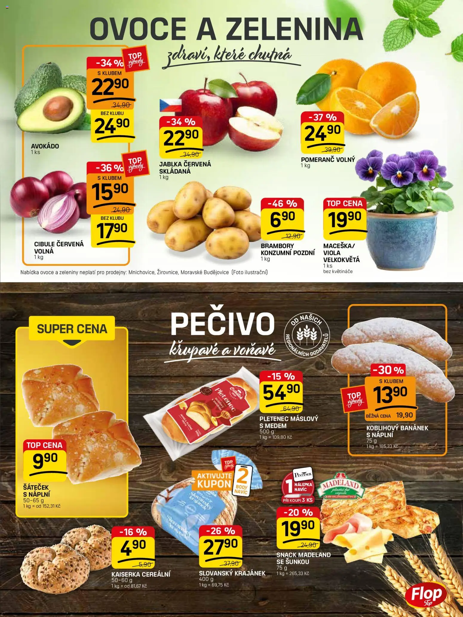 Flop leták - FlopTop od 15.04.2026 | Strana: 3 | Produkty: Ovoce a zelenina, Jablka, Pečivo, Avokádo