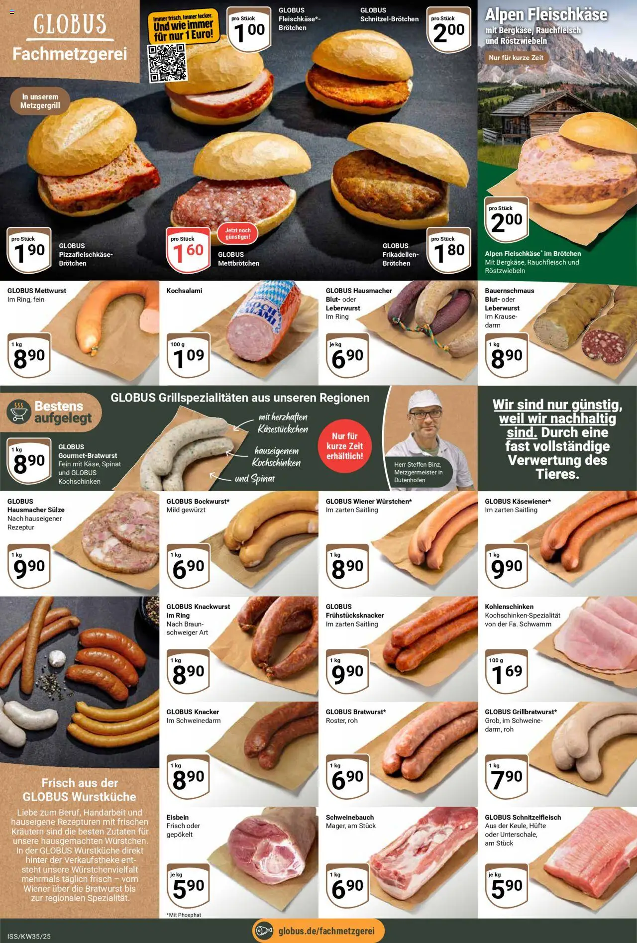 Globus Prospekt 	 - gültig ab dem 25.08.2025 | Seite: 6 | Produkte: Schweinebauch, Bratwurst