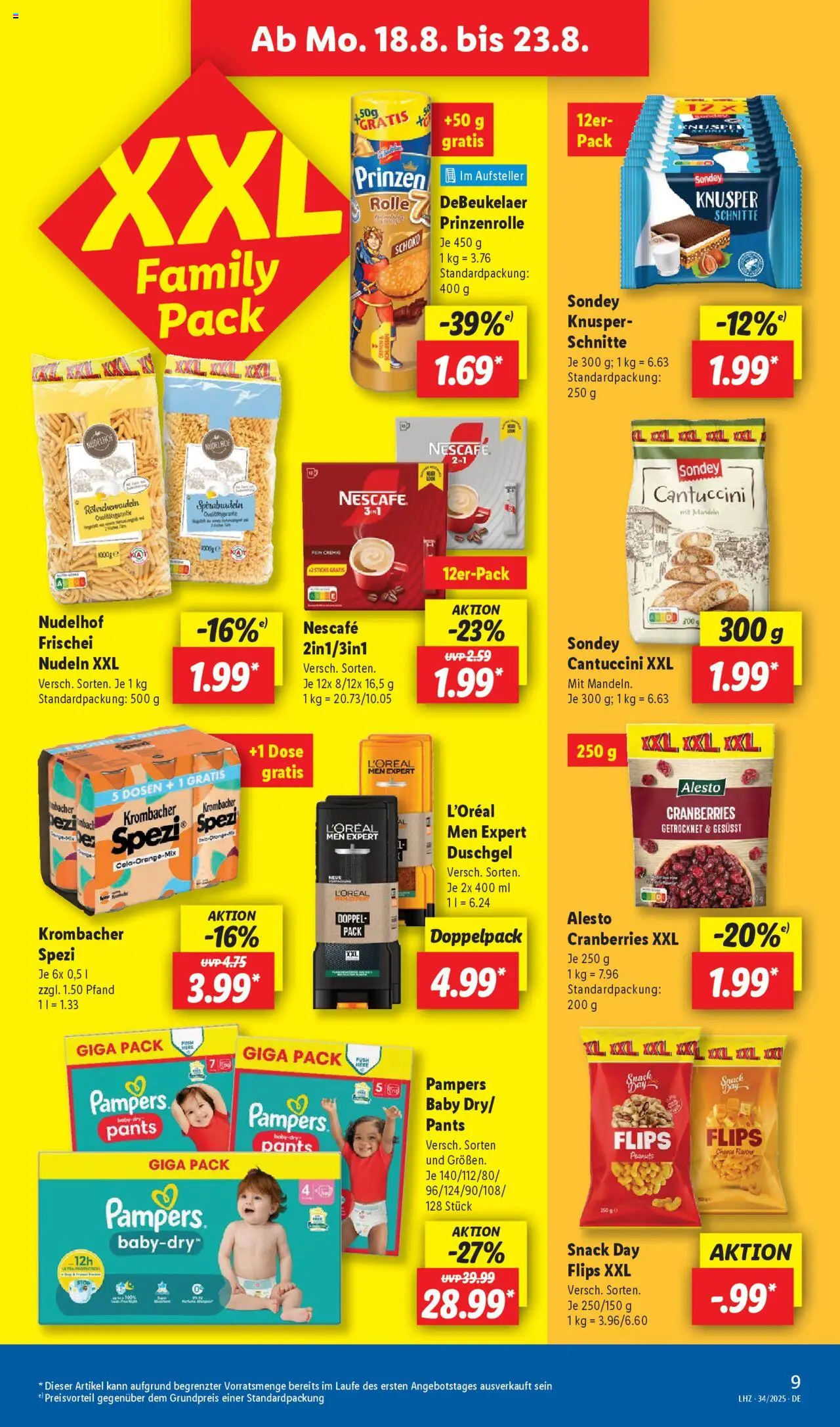 Lidl Prospekt 	 - gültig ab dem 18.08.2025 | Seite: 11 | Produkte: Nescafe, Pampers, Duschgel, Nudeln