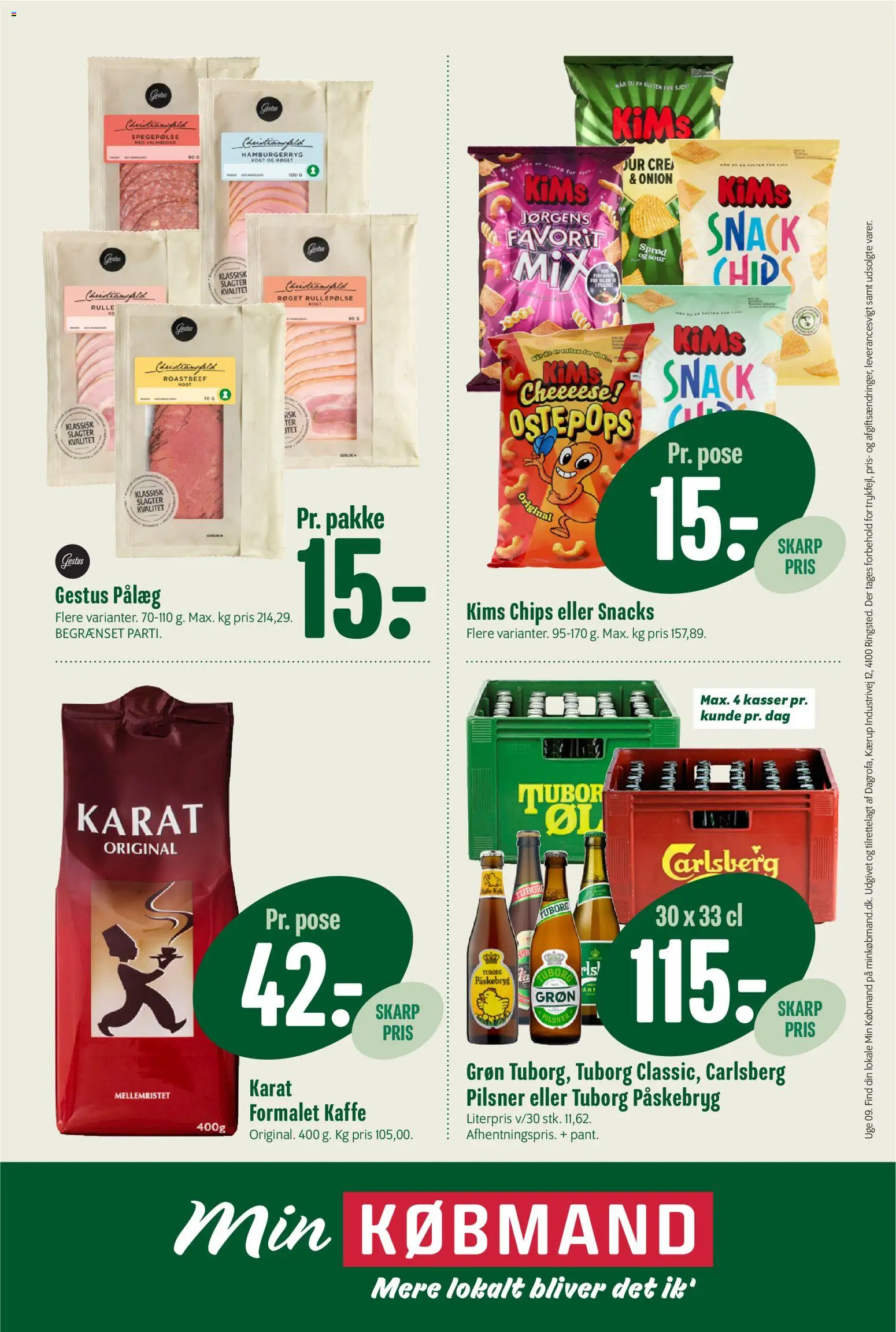 Min Købmand tilbudsavis – gyldig fra 20.02.2026 | Side: 10 | Produkter: Chips, Pålæg, Hamburgerryg, Roastbeef