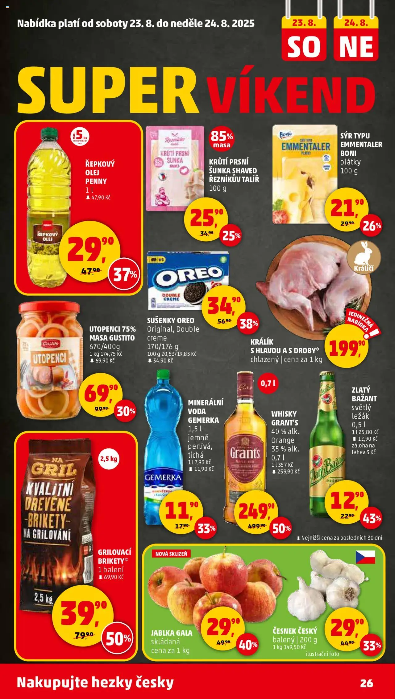 Penny Market leták - Čtvrtečník od 21.08.2025 | Strana: 26 | Produkty: Grilování, Voda, Sýr, Utopenci