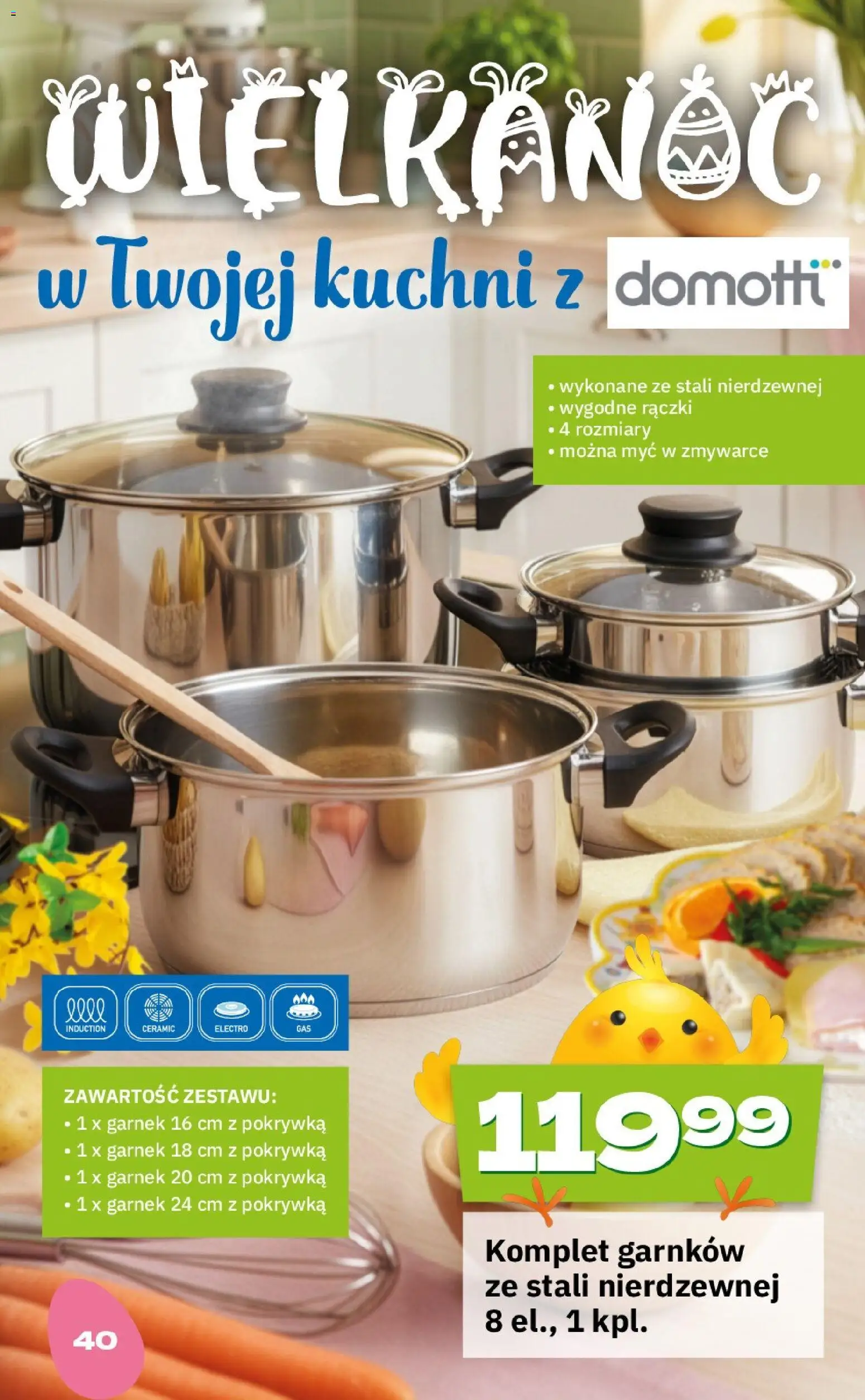 Twój Market gazetka - Wielkanoc od 09.03.2026 | Strona: 40 | Produkty: Garnek, Komplet garnków