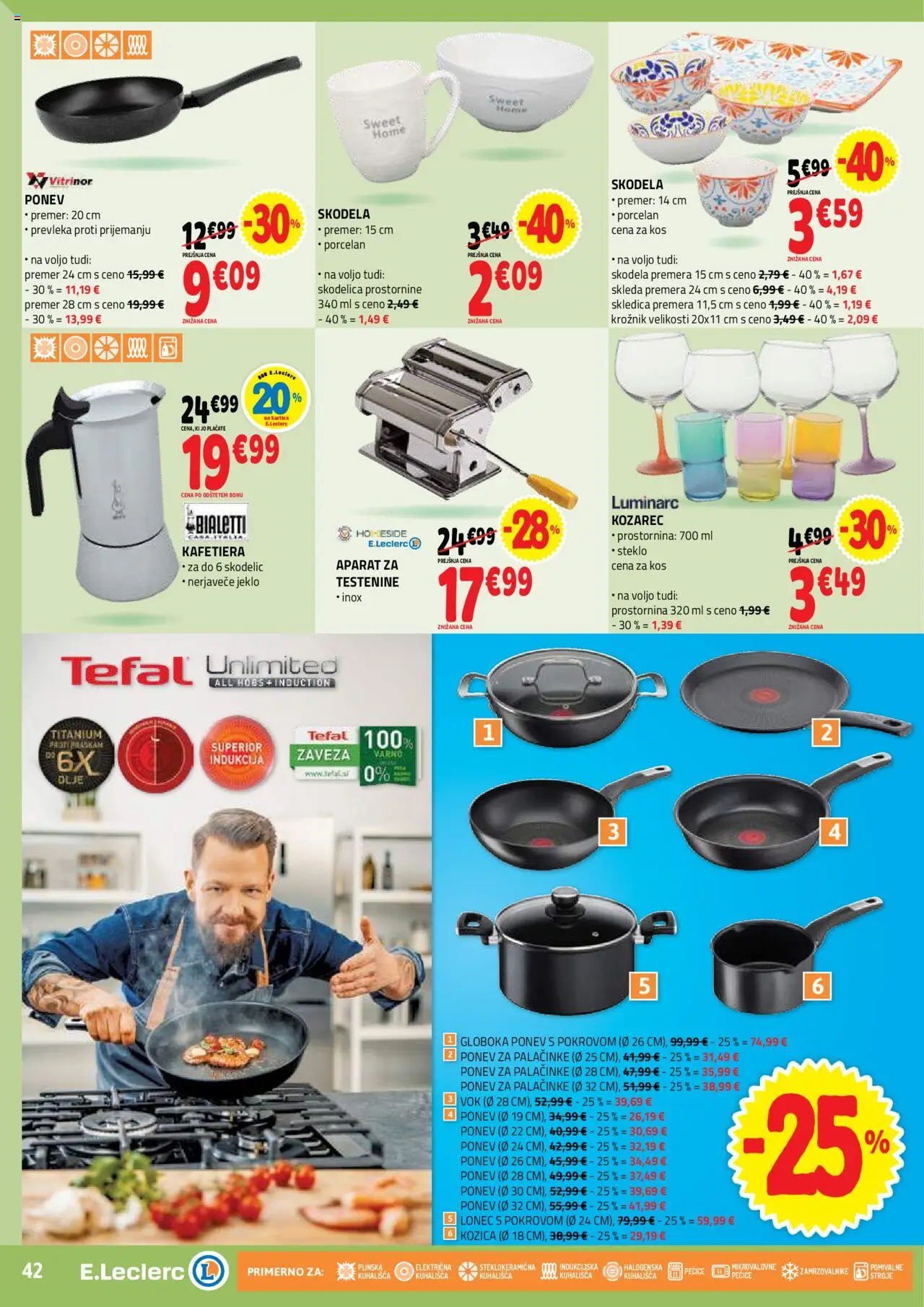 E.leclerc katalog │ velja od 13.08.2025 | Stran: 42 | Izdelki: Kozarec, Prevleka, Kos, Palačinke
