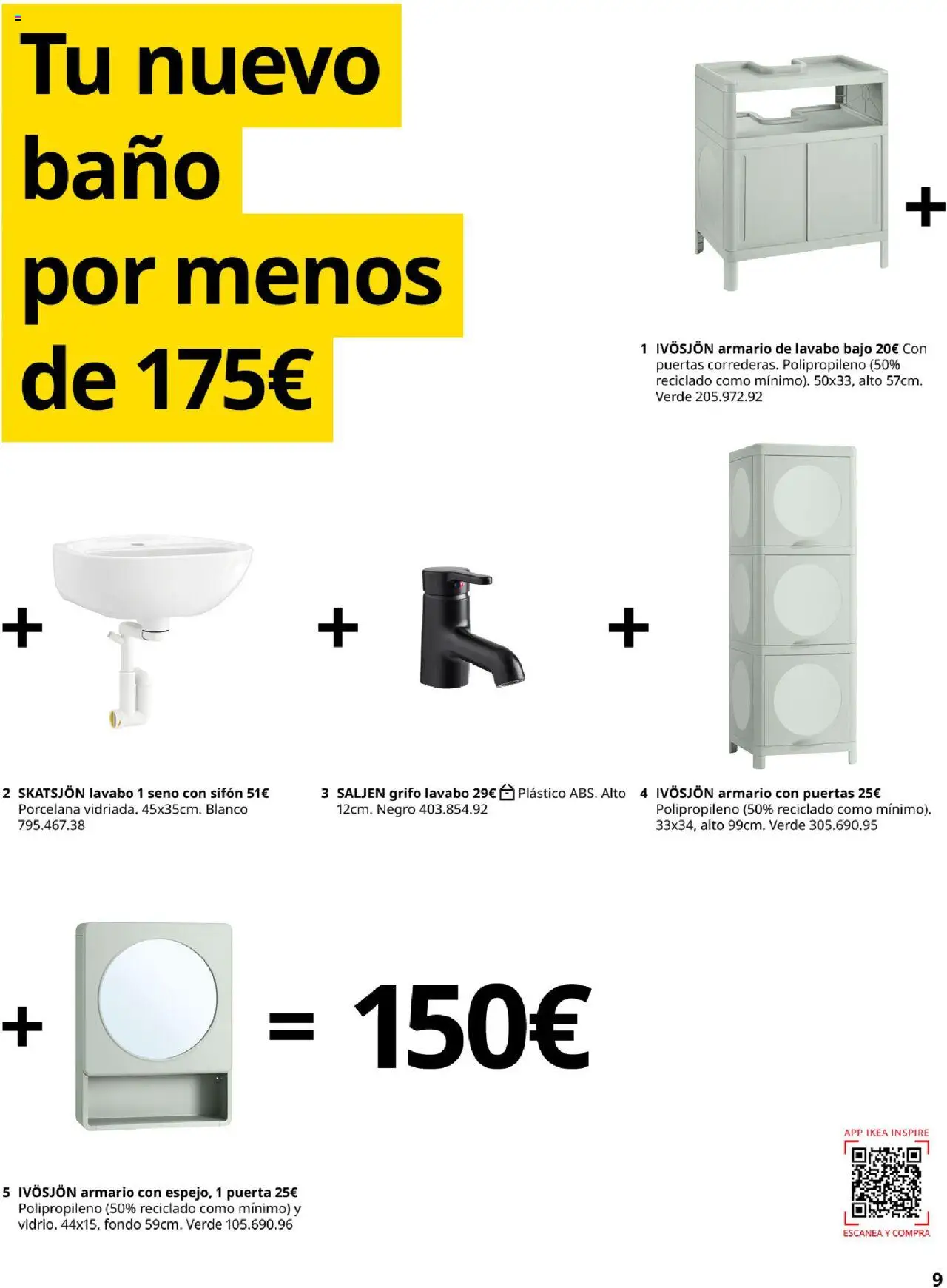 Catálogo IKEA Baños │ válido desde el 01.09.2025 | Página: 9 | Productos: Armario, Lavabo, Baño