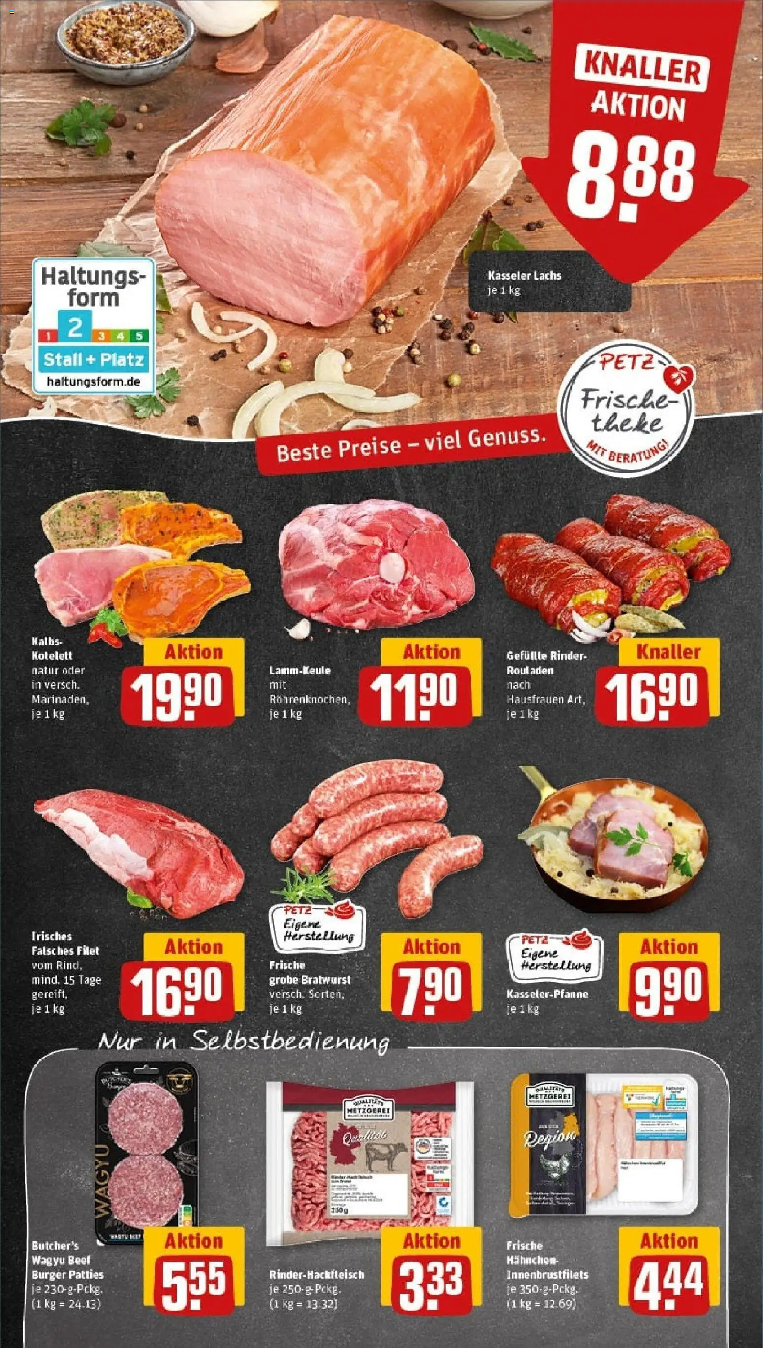 Rewe prospekt Pulsnitz	 – gültig ab 26.10.2025 | Seite: 10 | Produkte: Hahnchen, Bratwurst, Burger, Lachs