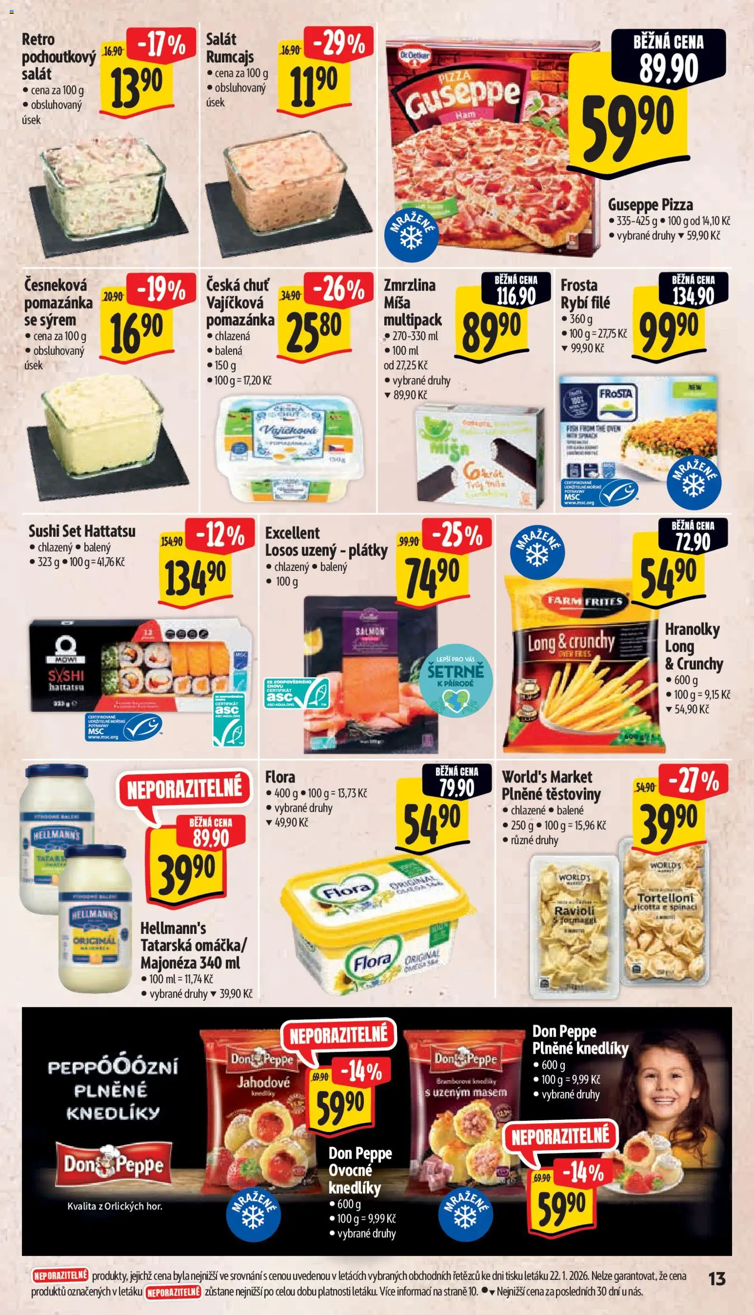 Albert leták - Supermarket od 28.01.2026 | Strana: 19 | Produkty: Těstoviny, Losos, Ravioli, File