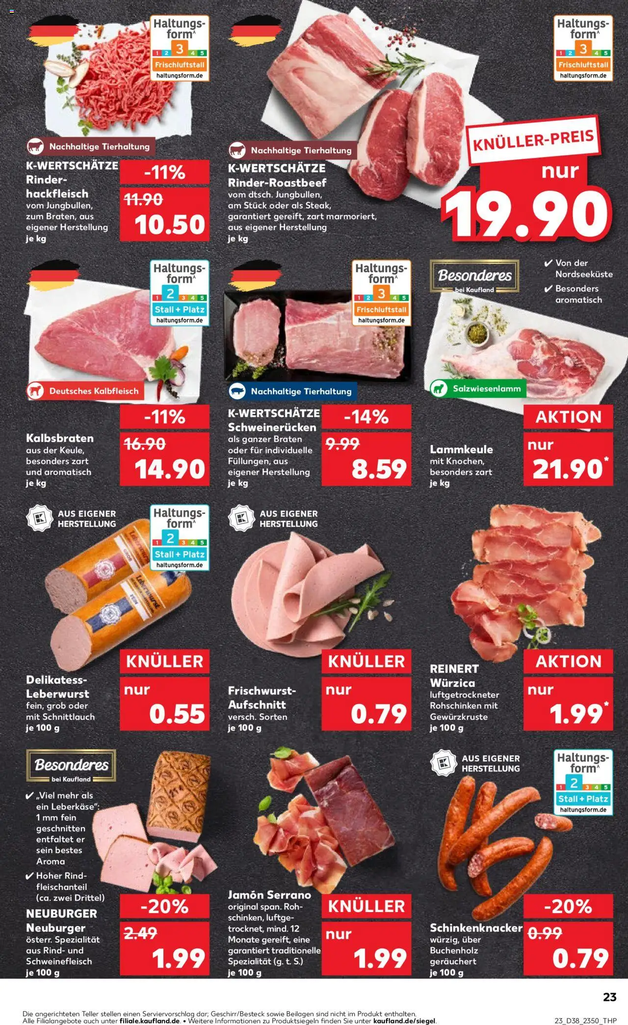 Kaufland prospekt Völklingen	 – gültig ab 18.09.2025 | Seite: 23 | Produkte: Schweinerucken, Schweinefleisch, Hackfleisch, Leberkase