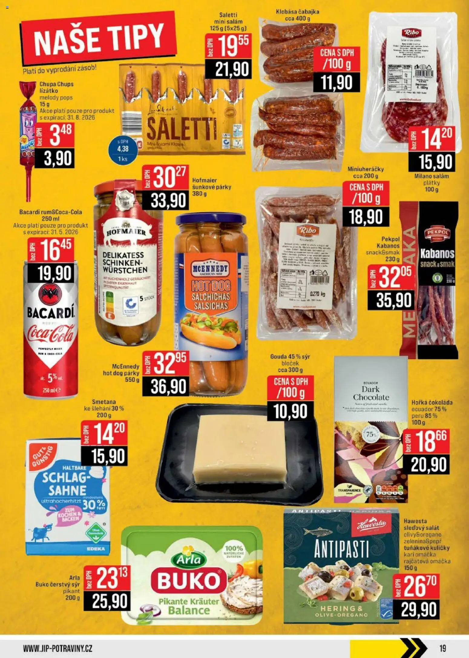 Jip leták - Cash & Carry od 29.04.2026 | Strana: 19 | Produkty: Gouda, Smetana, Hot dog, Kuličky
