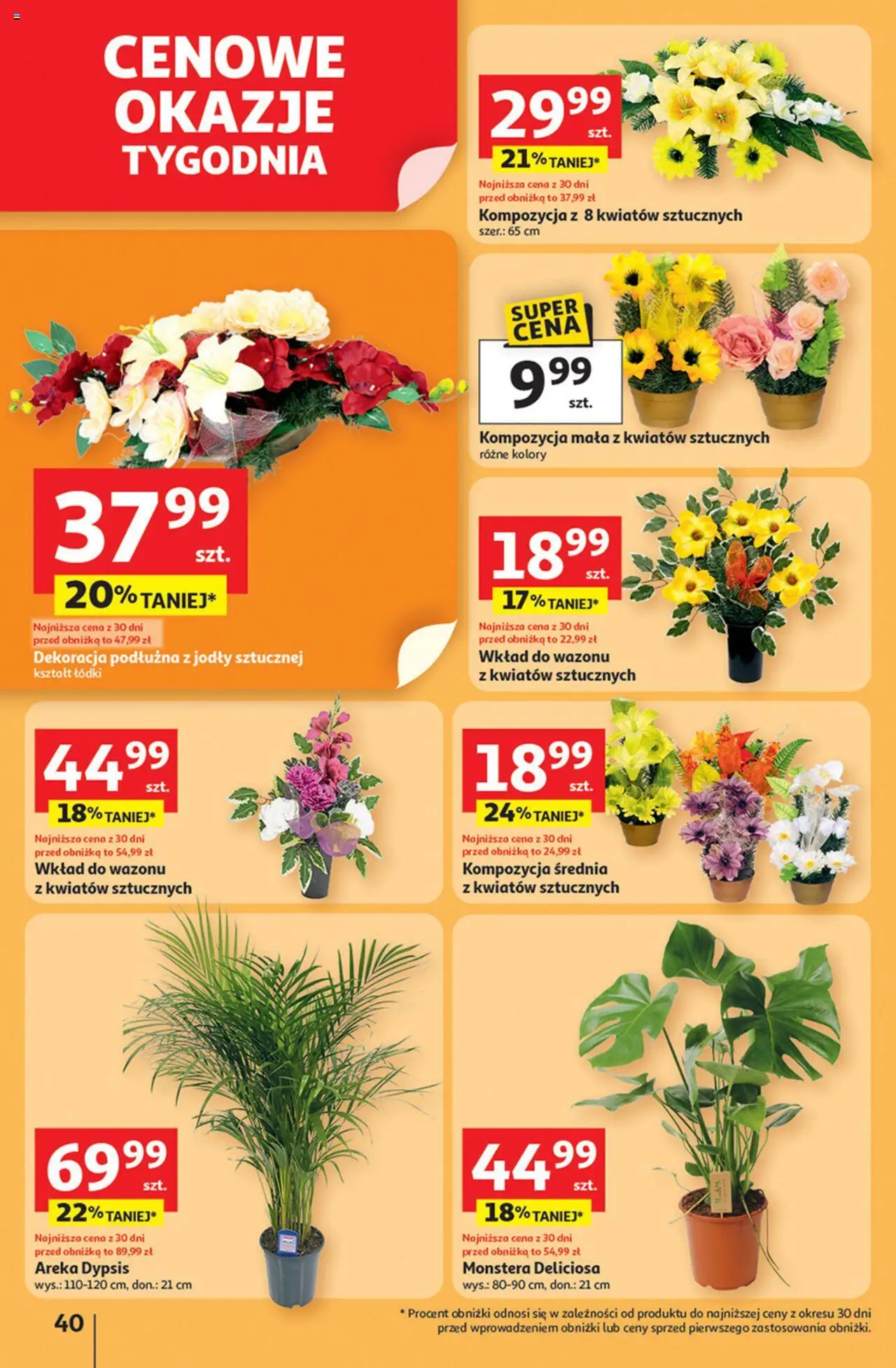 Auchan Gazetka - Pewność niskich cen Hipermarket od 11.09.2025 | Strona: 40 | Produkty: Monstera deliciosa