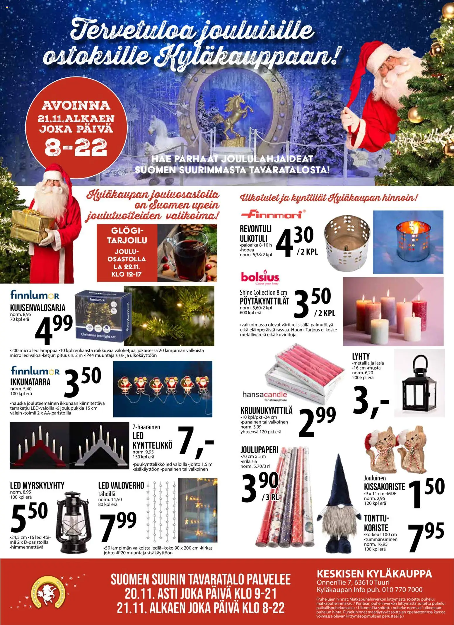 Tuuri tarjoukset – voimassa 19.11.2025 alkaen | Sivu: 1 | Tuotteet: Lyhty, Kynttelikkö, Kynttilät