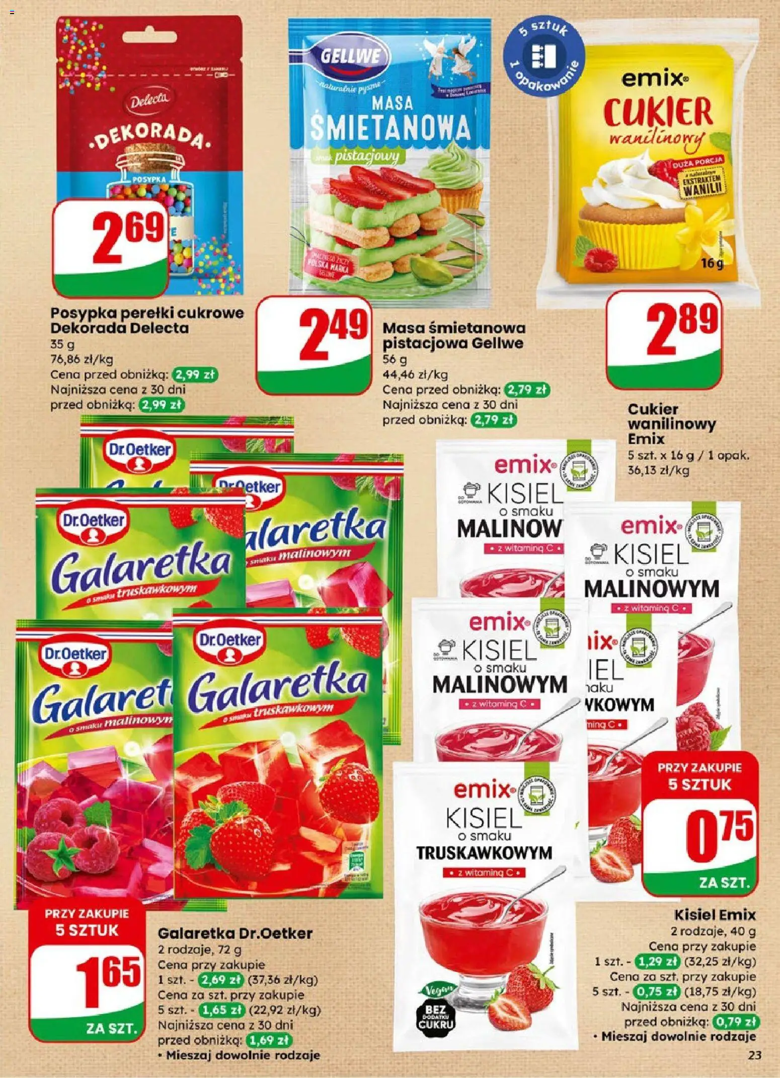 Dino Gazetka od 14.01.2026 | Strona: 23 | Produkty: Galaretka, Cukier wanilinowy, Cukier