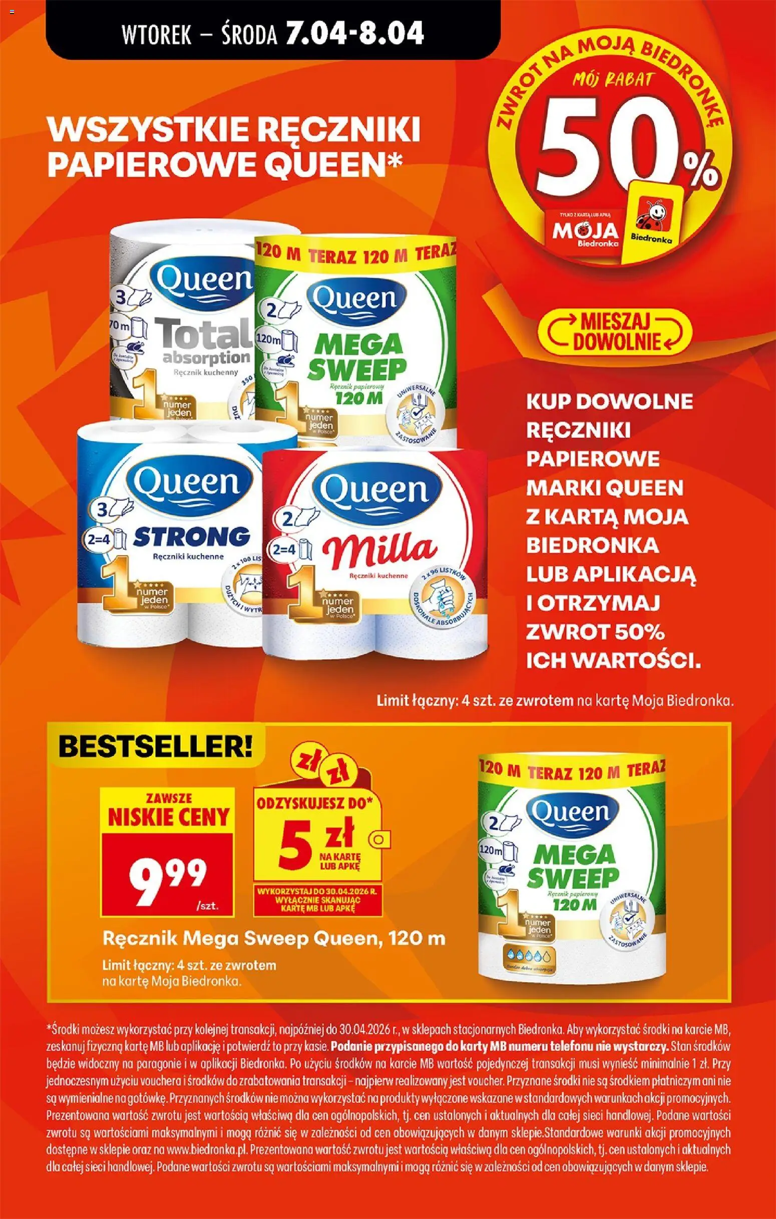 Biedronka gazetka od wtorku od 07.04.2026 | Strona: 21 | Produkty: Ręczniki kuchenne, Karta, Ręczniki papierowe