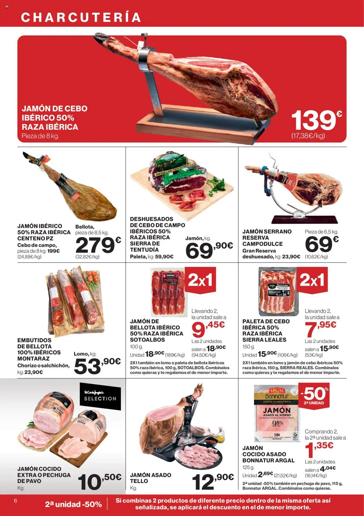 Hipercor catálogo │ válido desde el 19.06.2025 | Página: 6 | Productos: Jamón cocido, Té, Νυχτικό, Horno