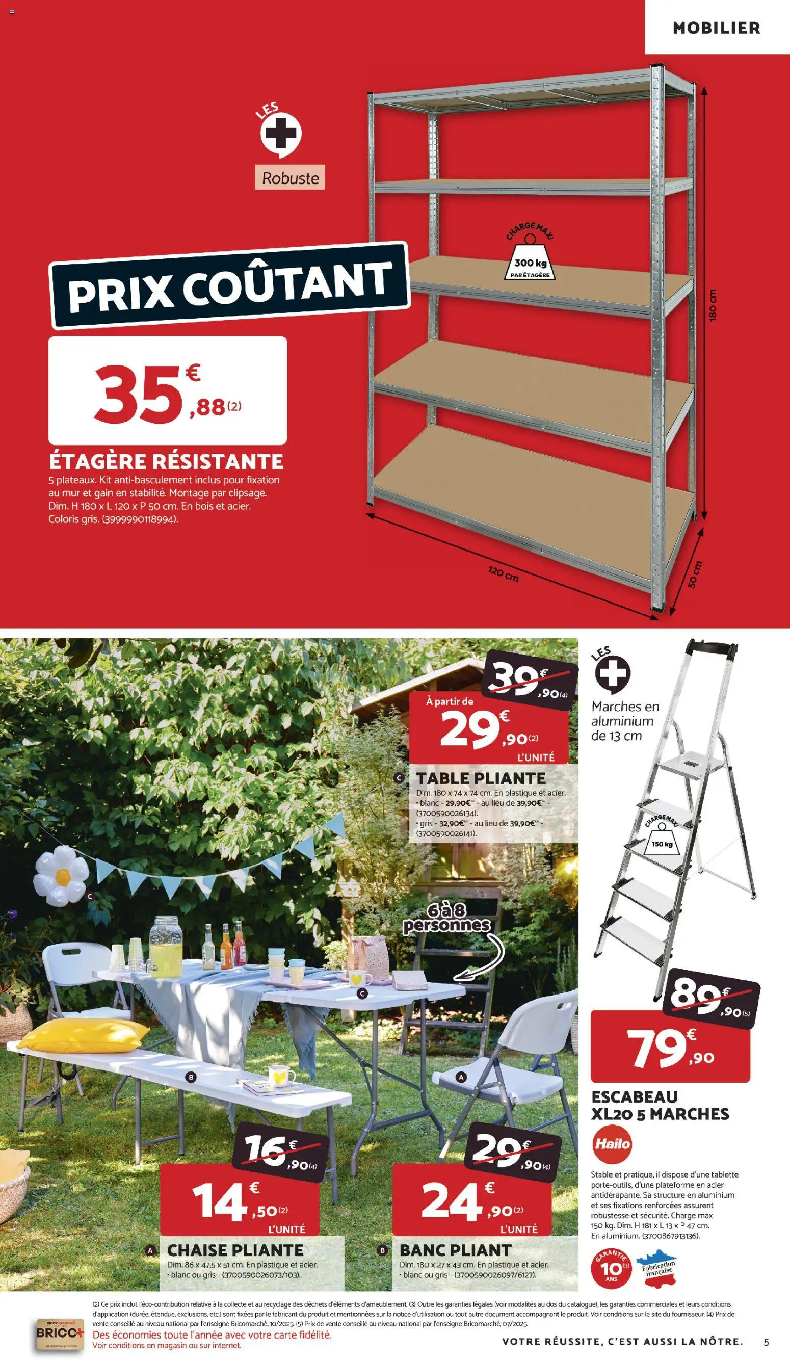 {H1} | Page: 5 | Produits: Tablette, Étagère, Table, Escabeau