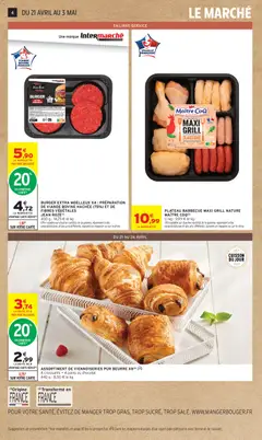 Intermarché - Prévisualisation de ASSORTIMENT DE VIENNOISERIES PUR BEURRE X8, 4 croissants + 4 pains au chocolat 440 g - 8,50 € le kg valide à partir de 21.04.2026 | Page: 4