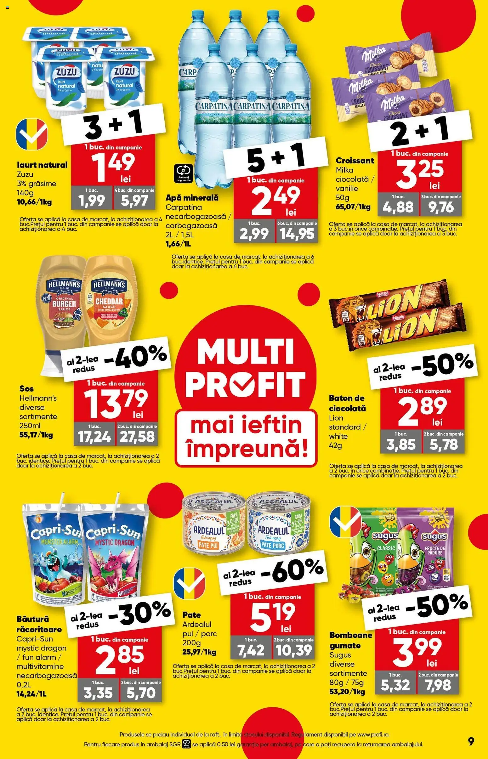 Noul catalog Profi – valabil de la 12.11.2025 | Pagină: 9 | Produse: Hacıyatmaz Kedi Oyuncağı, Ciocolată, Bomboane, Fructe