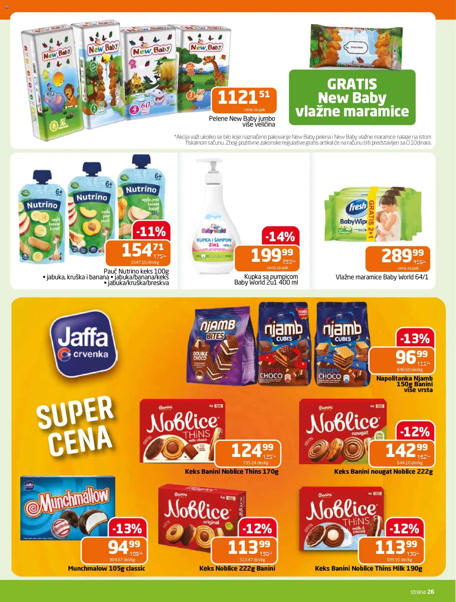 Gomex katalog - važi od 04.03.2026 | Strana: 26 | Proizvode: Banana, Šampon, Pakovanje, Pelene
