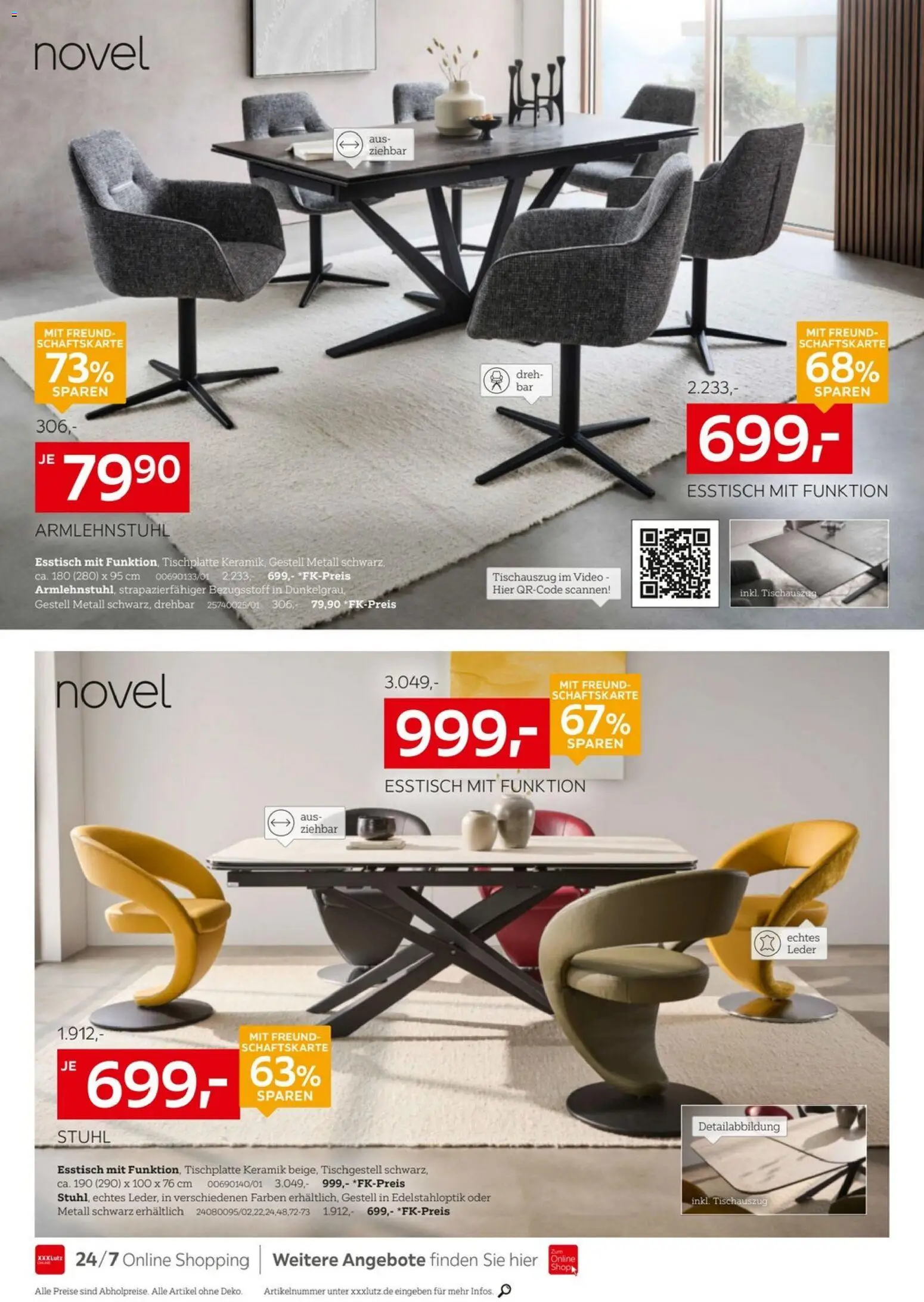 XXXL Lutz Speisen Spezial – gültig ab 11.01.2026 | Seite: 8 | Produkte: Esstisch, Stuhl, Video