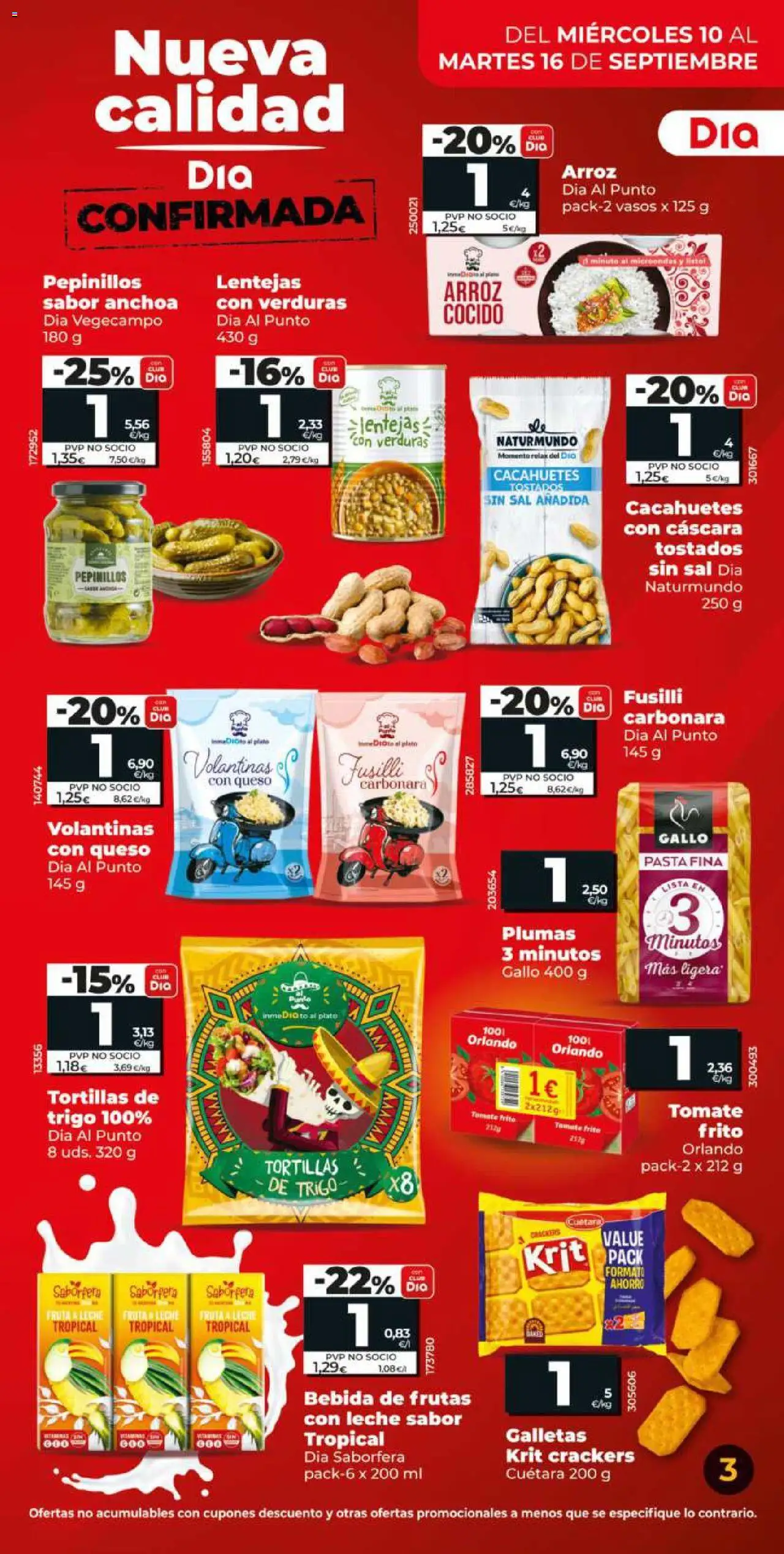 Dia - folleto Market │ válido desde el 10.09.2025 | Página: 3 | Productos: Leche, Pasta, Galletas, Anchoa