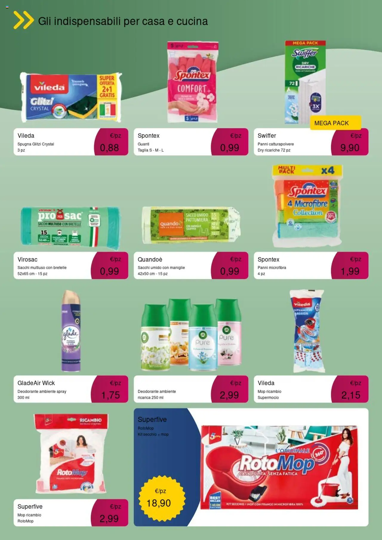 Volantino Acqua e Sapone del 01.08.2025 | Pagina: 4 | Prodotti: Spugna, Bretelle, Secchio, Pattumiera