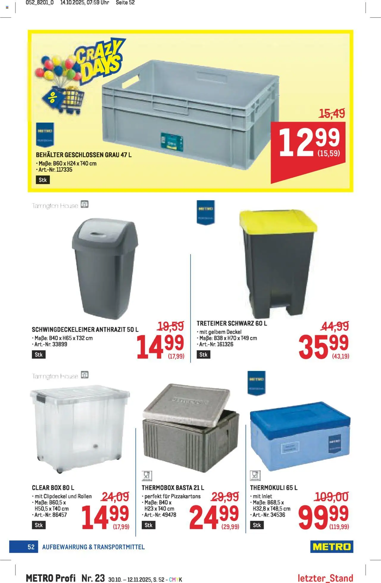 Metro angebote Profi gültig ab 30.10.2025 | Seite: 52 | Produkte: Uhr, Box