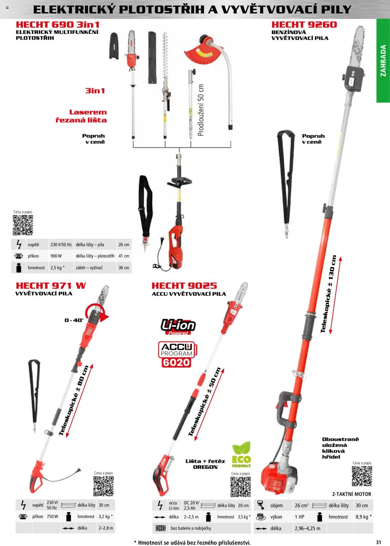 Hecht katalog - Podzim - zima 2025 od 01.09.2025 | Strana: 31 | Produkty: Zahrada, Hecht, Baterie, Pila