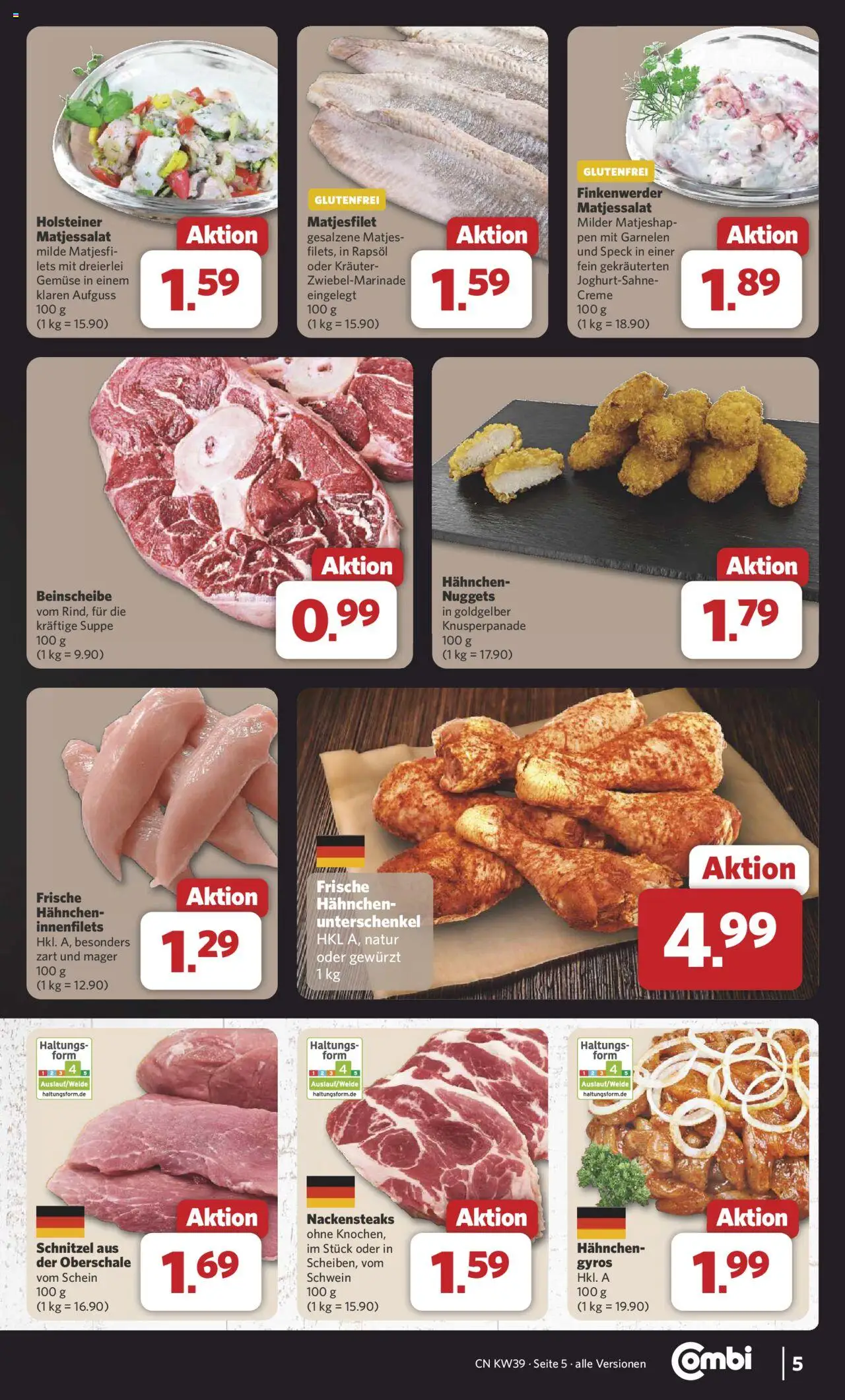 Combi Prospekt 	 – gültig ab 22.09.2025 | Seite: 5 | Produkte: Hahnchen, Rapsöl, Garnelen, Gemüse