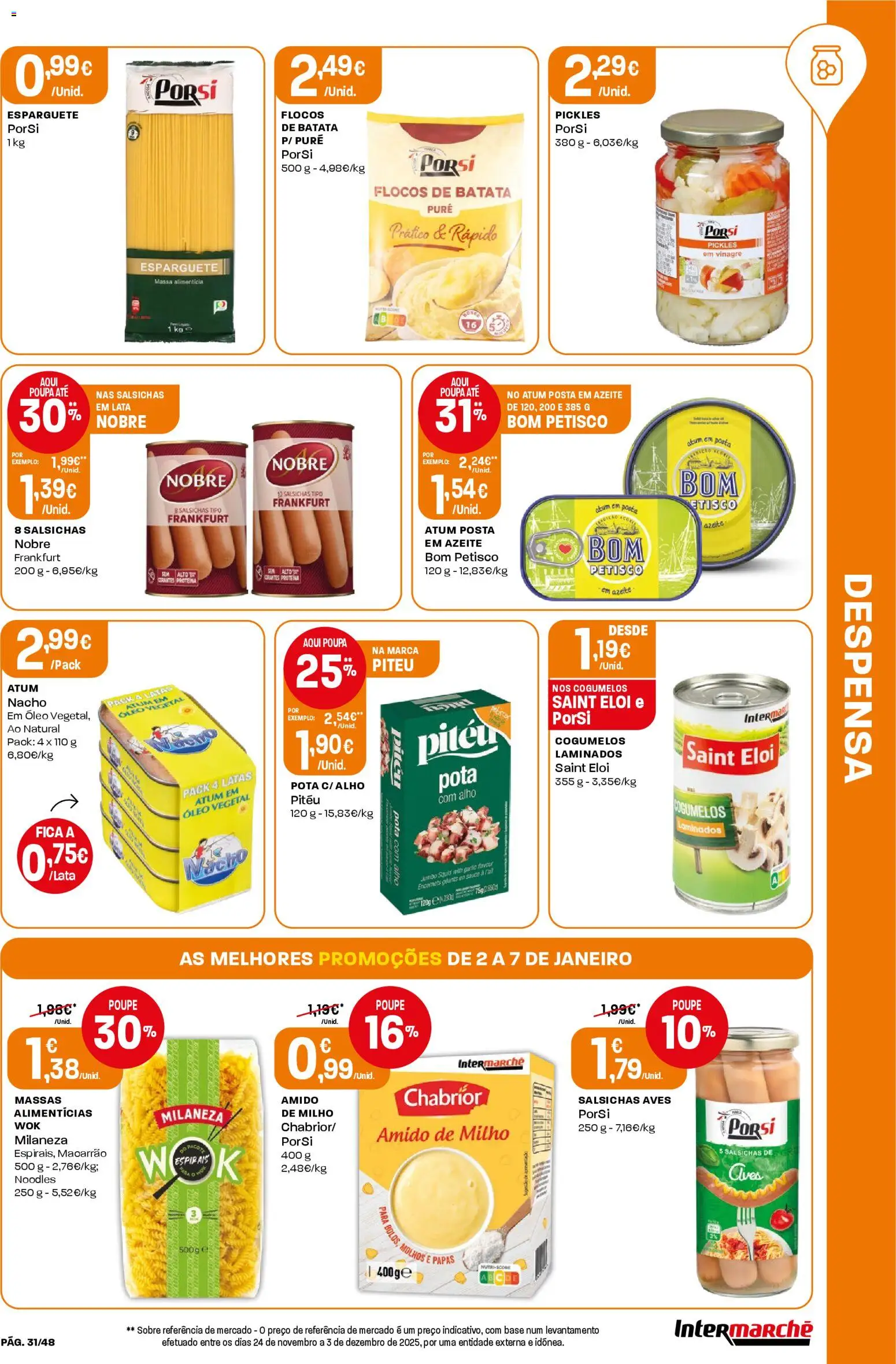 Intermarché folheto │ válido de 02.01.2026 | Página: 31 | Produtos: Vinagre, Atum, Porta, Milho