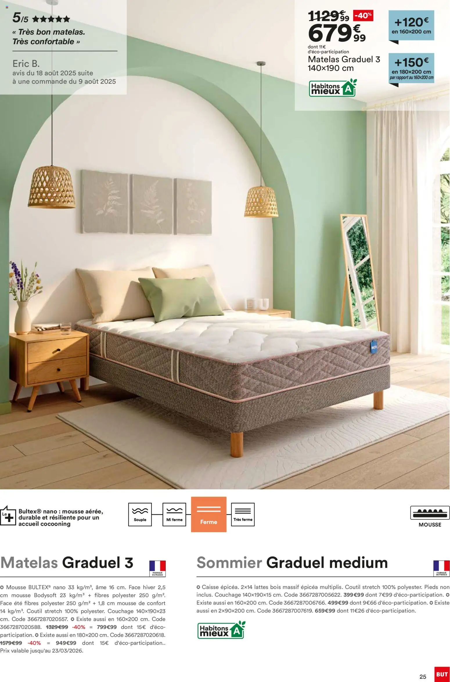 {H1} | Page: 25 | Produits: Mousse, Matelas, Sommier