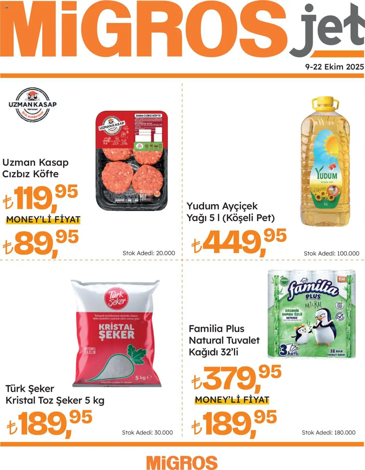 Migros Katalog - Migros Jet Dijital - 09.10.2025 tarihinden itibaren geçerlidir | Sayfa: 1 | Ürünler: Tuvalet, Şeker, Tuvalet kağıdı, Toz şeker