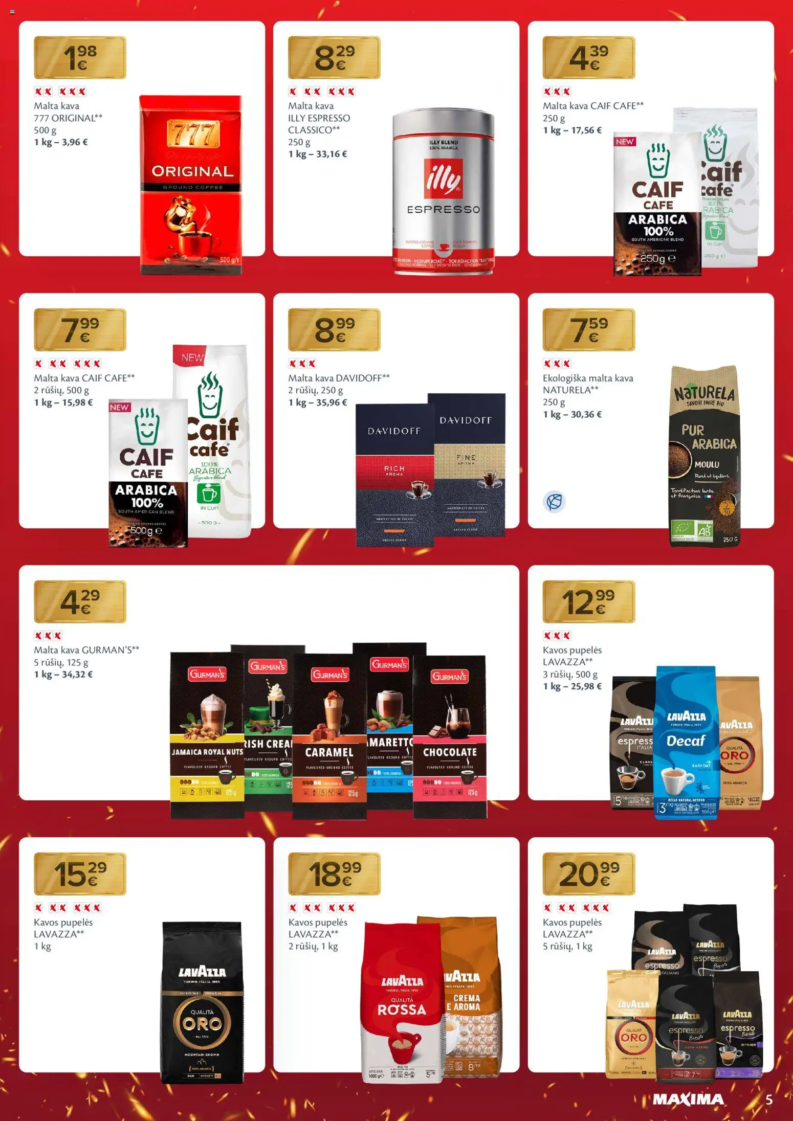 MAXIMA akcijos nuo 10.02.2026 | Puslapis: 5 | Prekių: Pupelės, Kavos pupelės, Kava