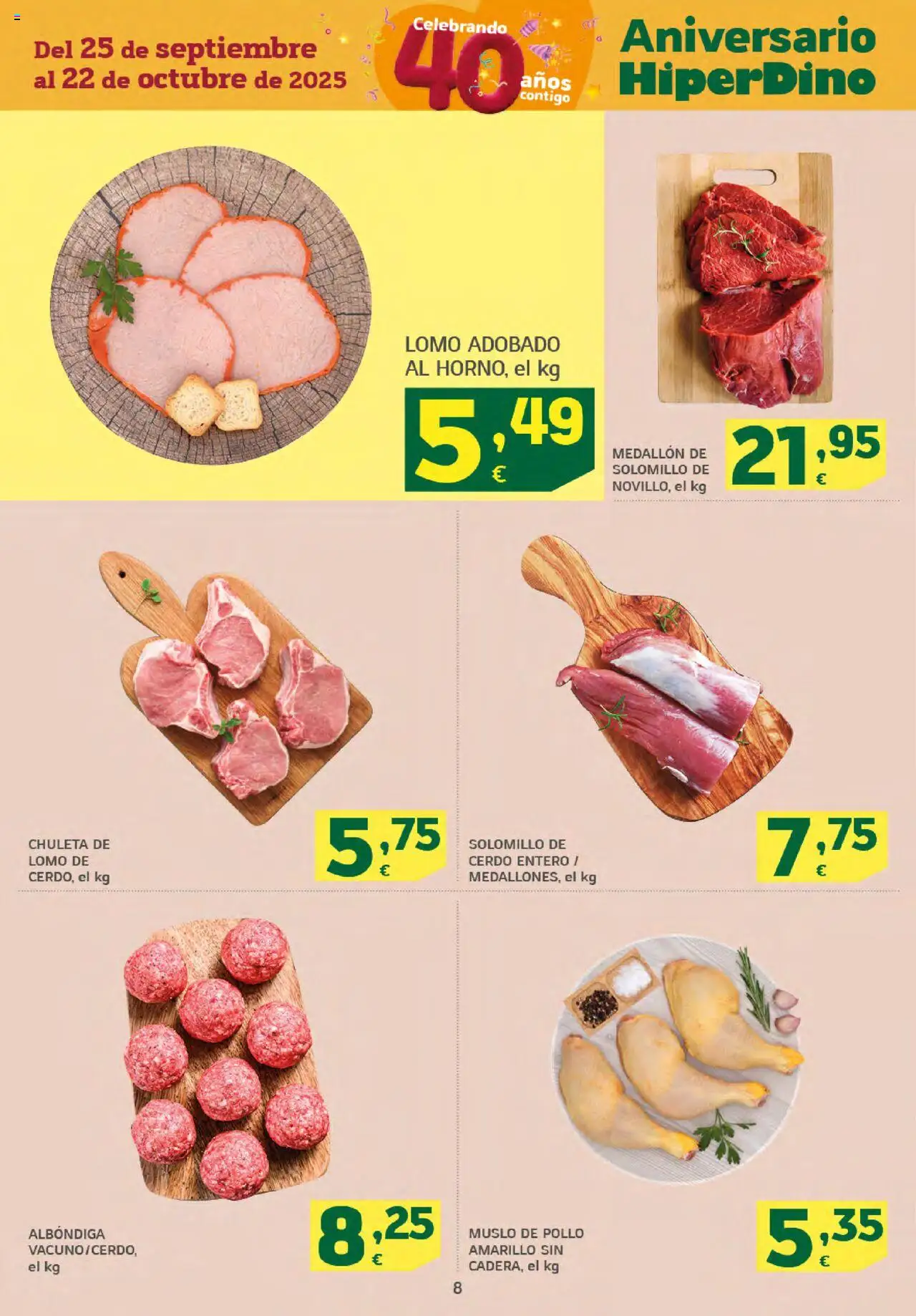 HiperDino folleto │ válido desde el 25.09.2025 | Página: 8 | Productos: Cerdo