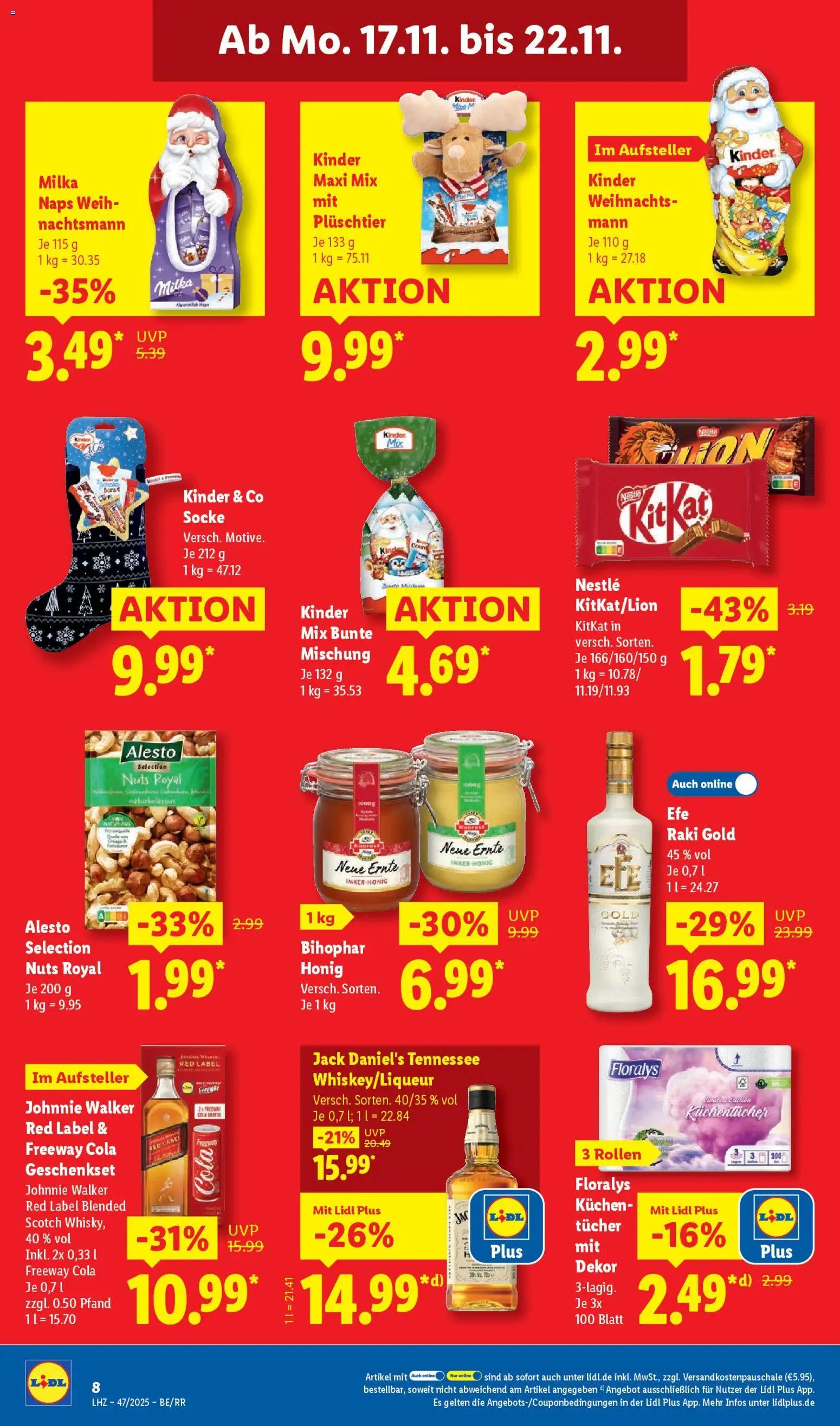 Lidl Prospekt Bestwig – gültig ab 17.11.2025 | Seite: 16 | Produkte: Cola, Jack Daniel's, Milka, Kuchen