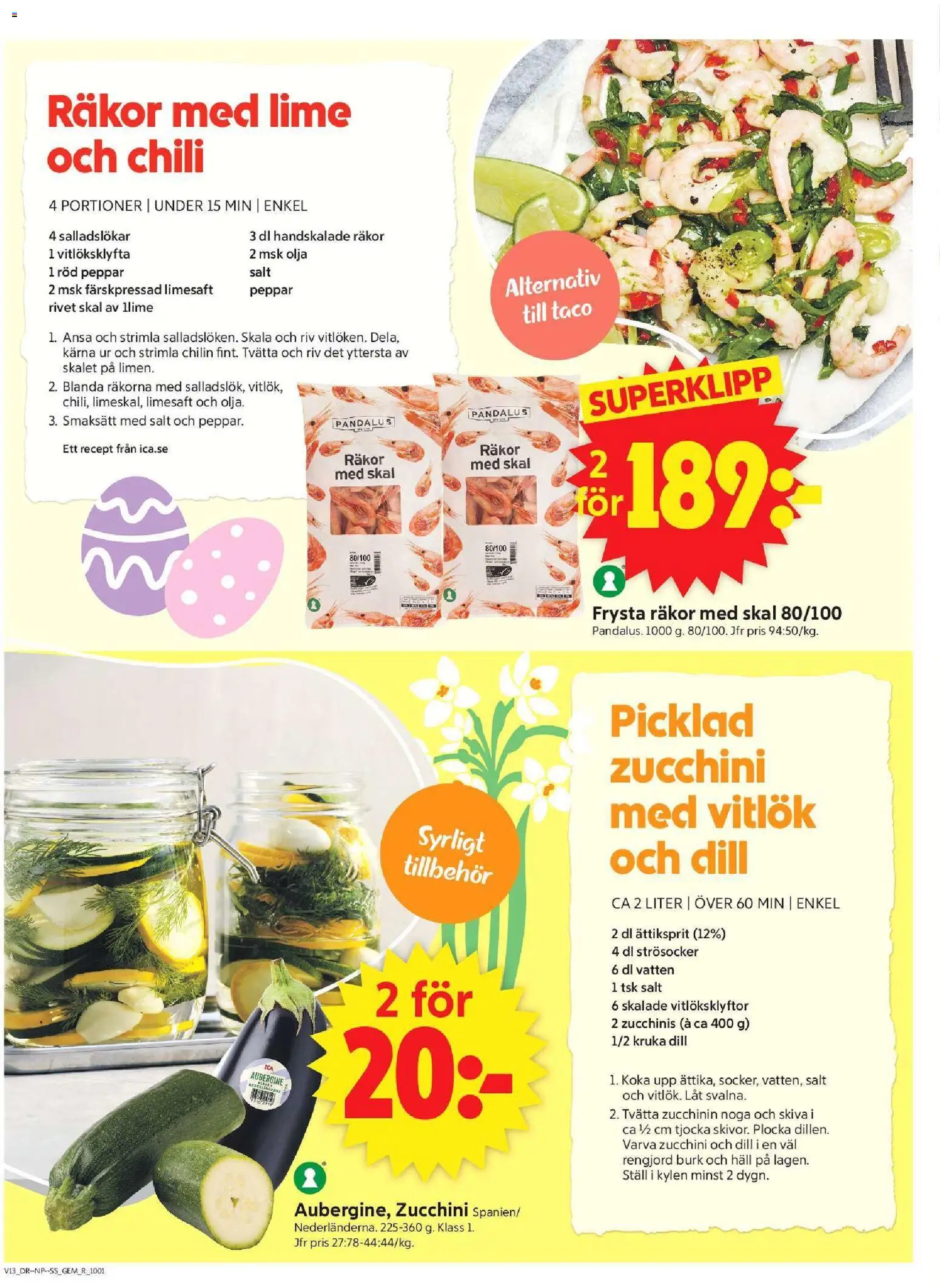 ICA Supermarket reklamblad aktuell från 23.03.2026 | Sida: 6 | Produkter: Strösocker, Olja, Vitlök, Zucchini