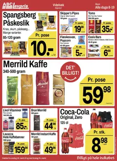 Abc Lavpris - Videbæk gyldig fra 18.03.2026 | Side: 7 | Produkter: Kaffe, Popcorn, Cola, Instant Kaffe