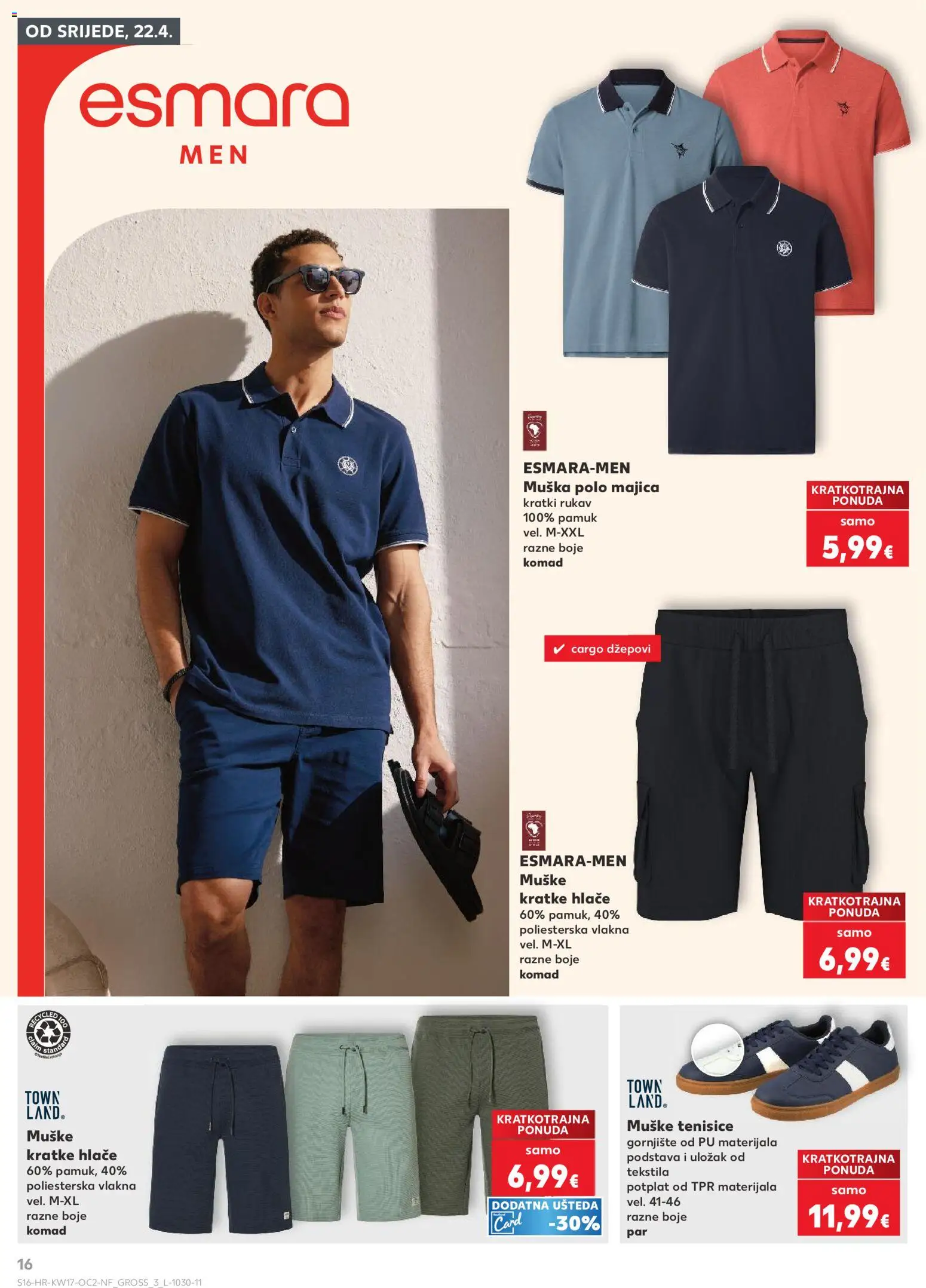 Kaufland katalog | vrijedi od 22.04.2026 | Stranica: 16 | Proizvodi: Majica, Hlače, Kratke hlače, Tenisice