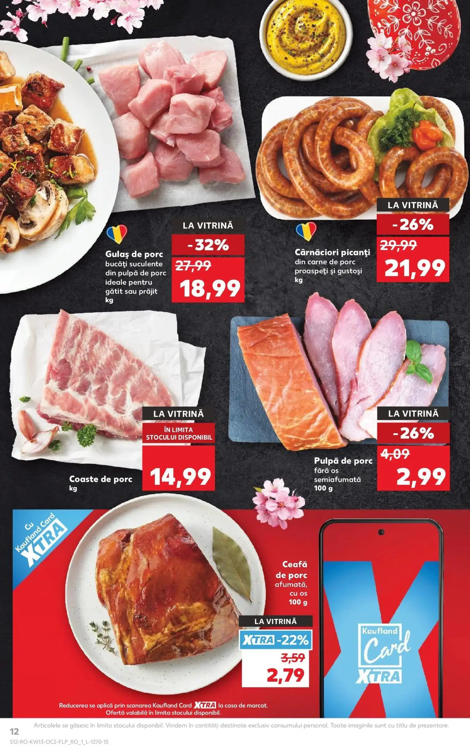 Noul catalog Kaufland – valabil de la 25.03.2026 | Pagină: 12 | Produse: Keçeli kalem, Vitrină, Carne De Porc, Gulaș