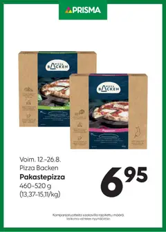 Katso Prisma tarjoukset Pizza Backen voimassa alkaen 12.08.2025