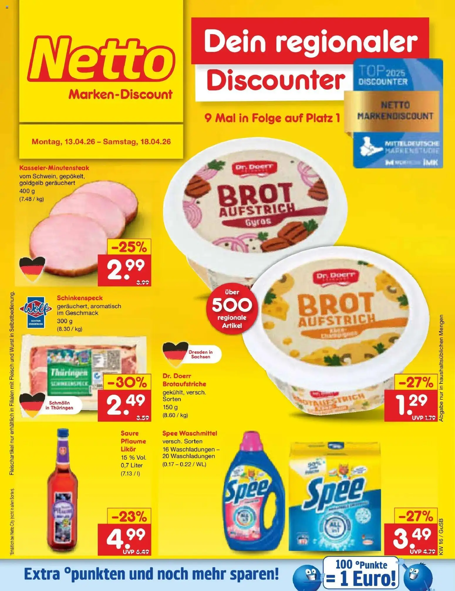 Netto Marken-Discount Prospekt Machern	 – gültig ab 13.04.2026 | Seite: 30 | Produkte: Top, Spee, Wurst, Fleisch