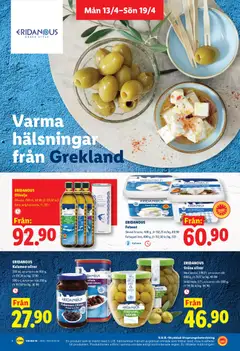 Lidl erbjudanden - Förhandsvisning av reklamblad från butik Lidl aktuell från 13.04.2026 | Sida: 8 | Produkter: Oliver, Fetaost, Olivolja