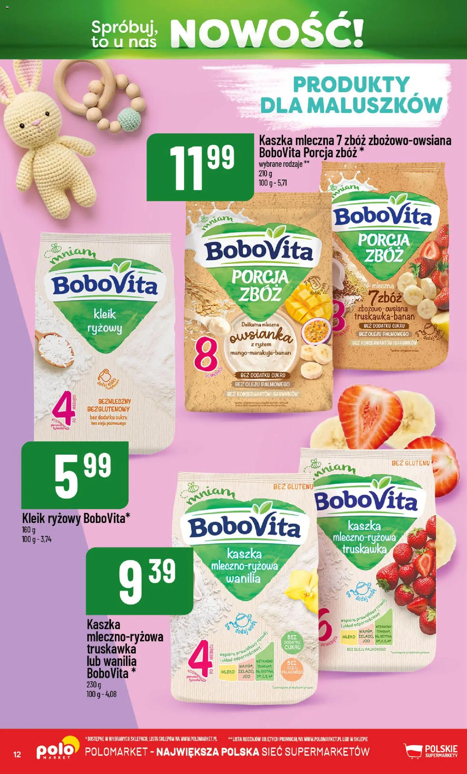 POLOmarket gazetka - Nowości od 13.03.2026 | Strona: 12 | Produkty: Owsianka, Kaszka mleczna, Mleko