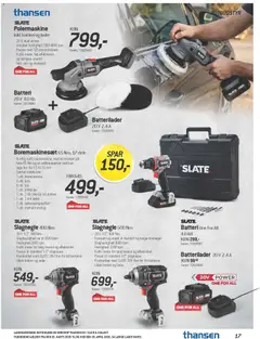 Thansen - Tilbudsavis gyldig fra 25.03.2026 | Side: 38 | Produkter: Batterier, Boremaskine, Søm, Batteri