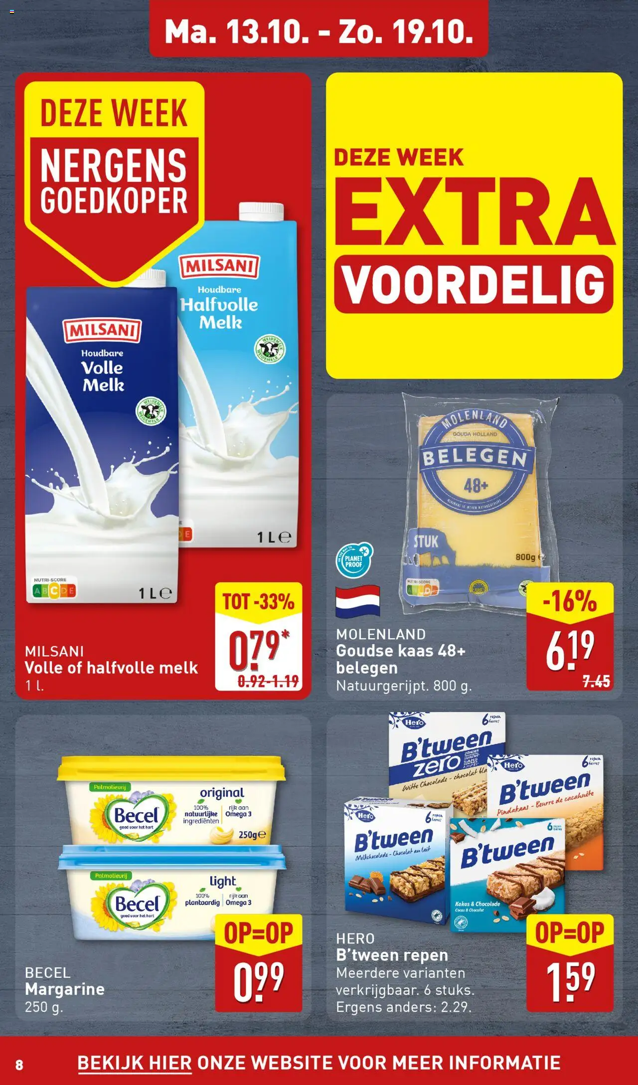 {H1} | Pagina: 8 | Producten: Kaas, Halfvolle Melk, Volle melk, Repen