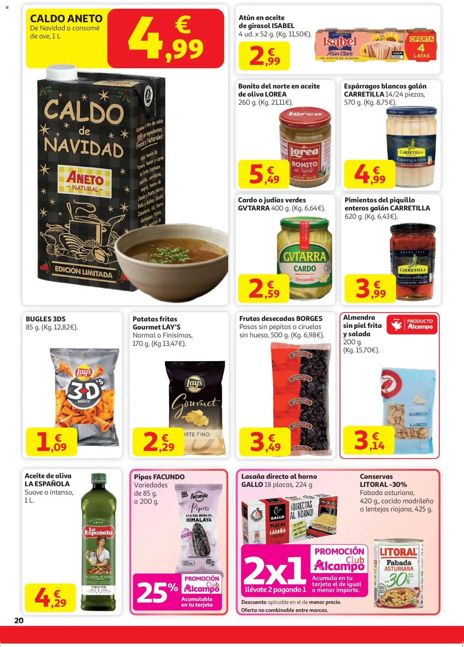 Alcampo -  Cat SST │ válido desde el 11.12.2025 | Página: 20 | Productos: Aceite, Cerdo, Νερό καρύδας, Aceite de oliva