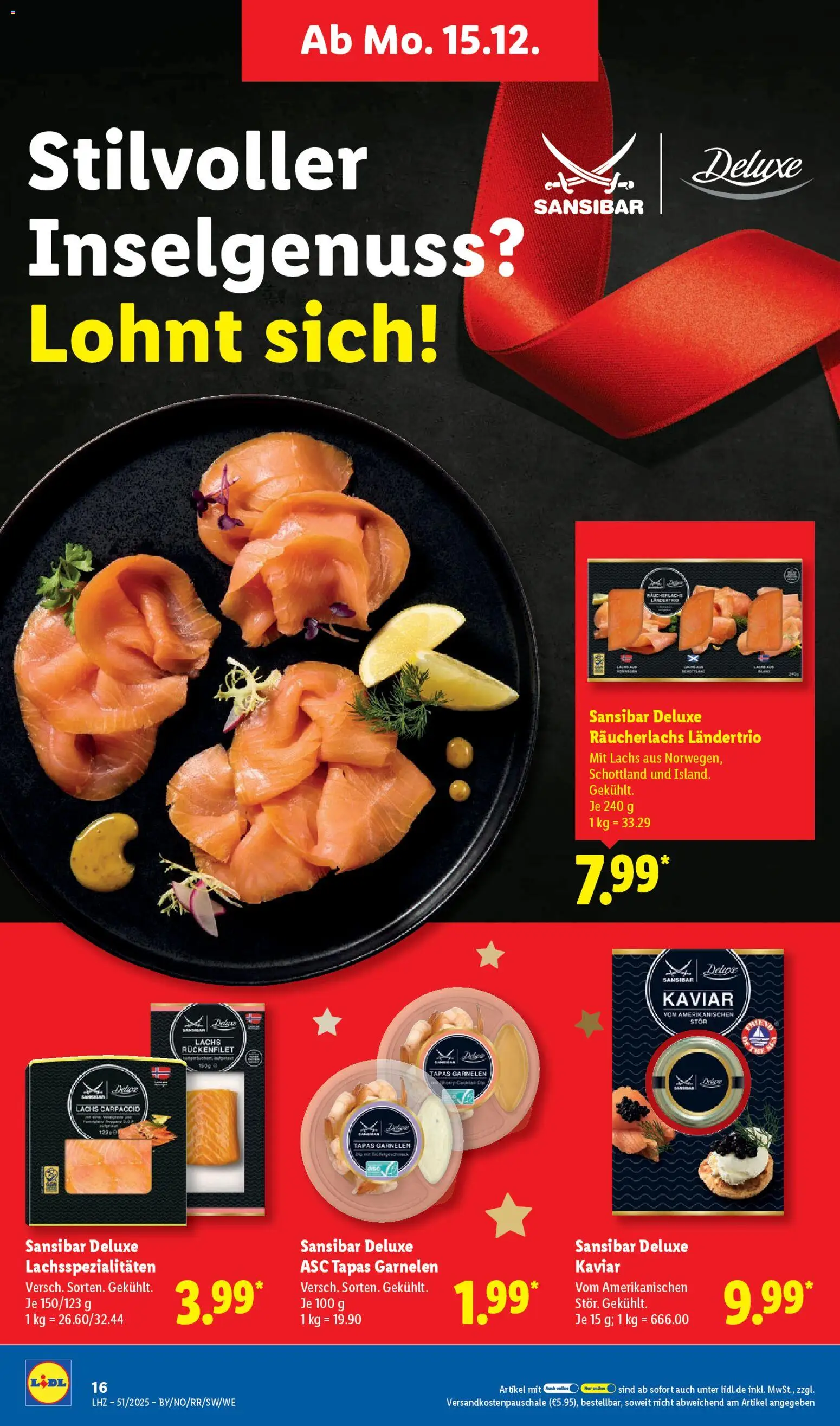 Lidl Prospekt Lüchow – gültig ab 15.12.2025 | Seite: 28 | Produkte: Garnelen, Lachs, Räucherlachs