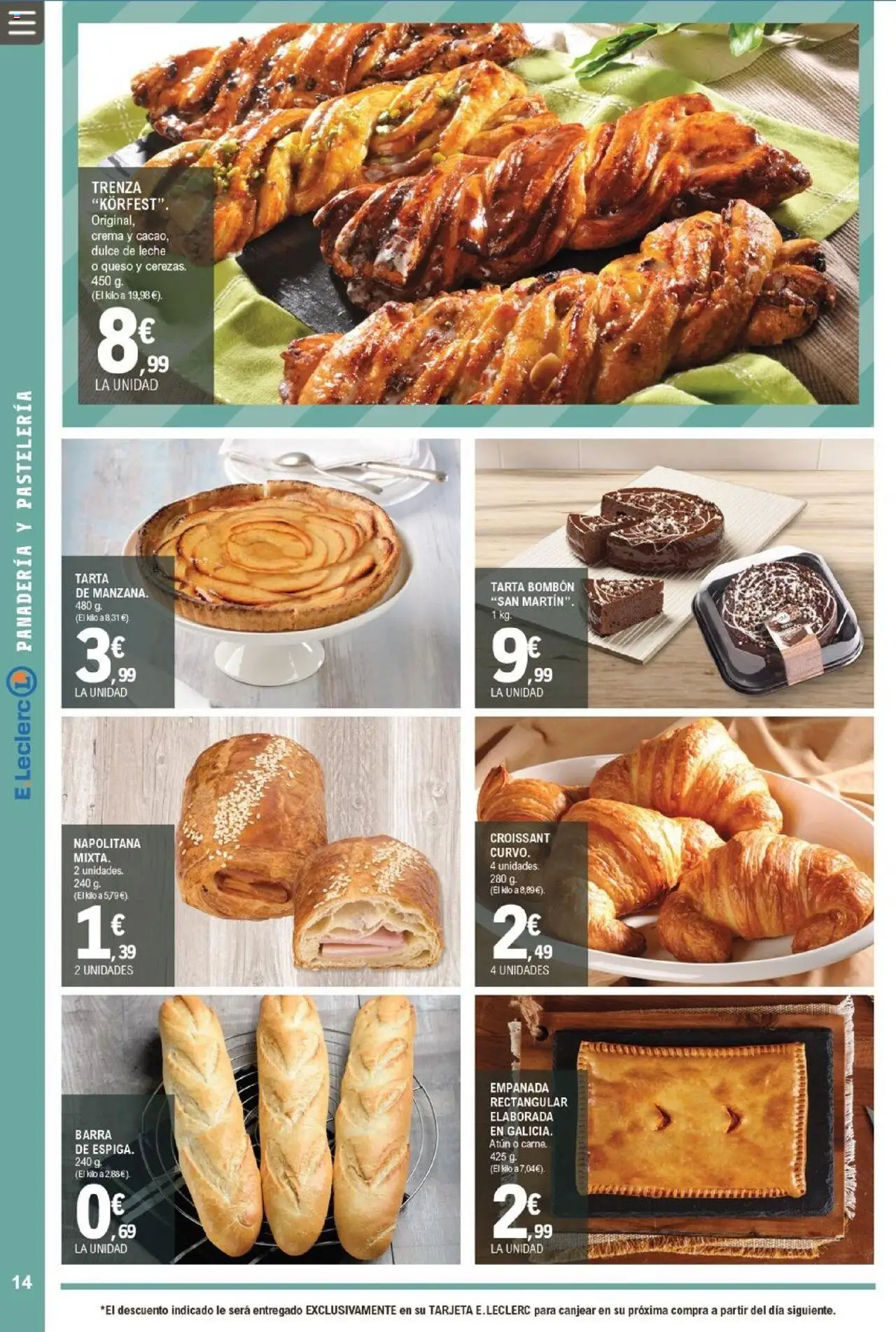 E.Leclerc folleto │ válido desde el 07.10.2025 | Página: 14 | Productos: Leche, Croissant, Crema, Panadería