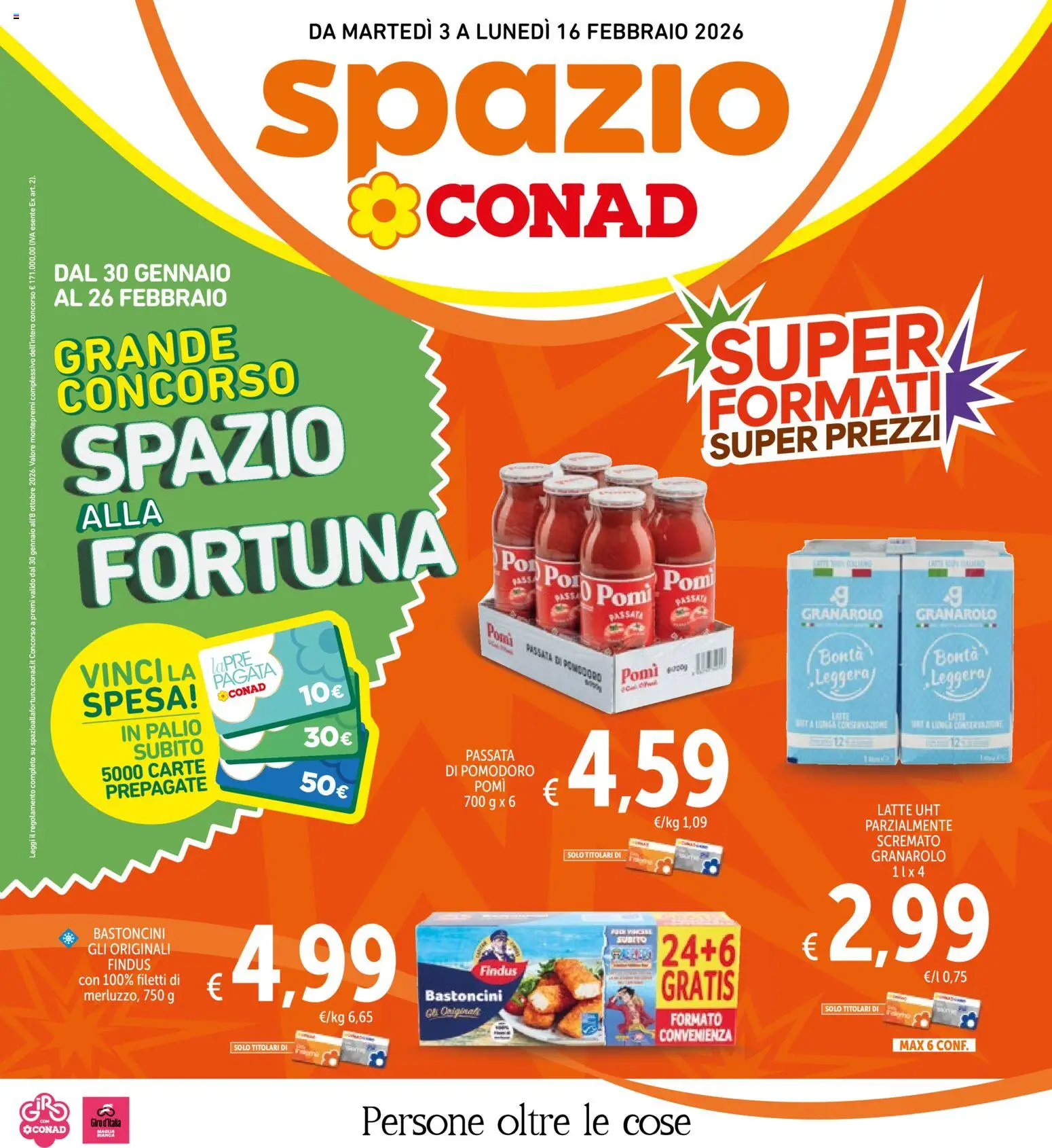 Volantino Spazio Conad del 03.02.2026 | Pagina: 1 | Prodotti: Pomodoro, Latte