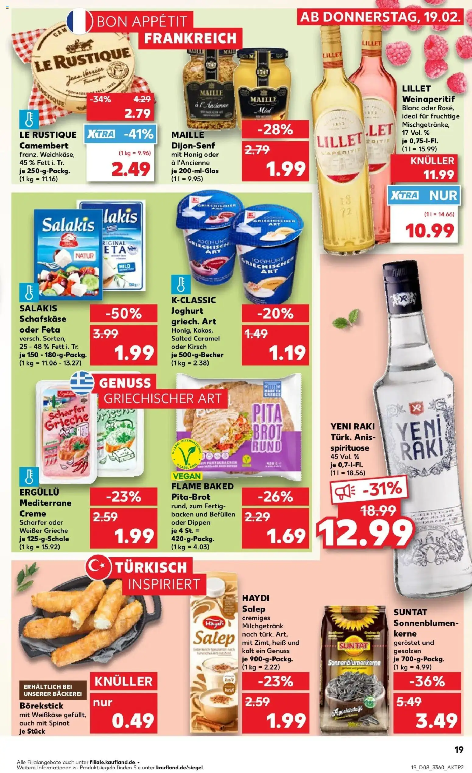 Kaufland prospekt Bitterfeld-Wolfen	 – gültig ab 22.02.2026 | Seite: 19 | Produkte: Feta, Salakis, Brot, Schafskase